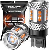 SEALIGHT 7443 Amber LED Turn Signal Bulbs 2700K Yellow 1800LM, Fits 7440/7441/7444/T20/W21W Front Rear Lights, Pack of 2 w/ Resistor