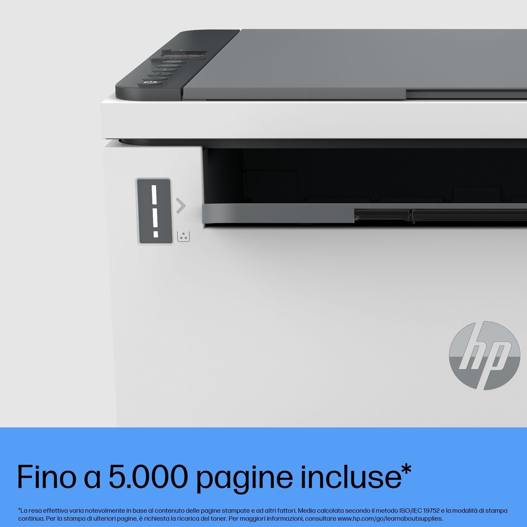 HP Laser Tank 2604dw 381V0A Monocromatica Multifunzione Stampante, Stampa F/R Automatica, 22 ppm, 5000 Pagine, Wi-Fi, USB, Bianca