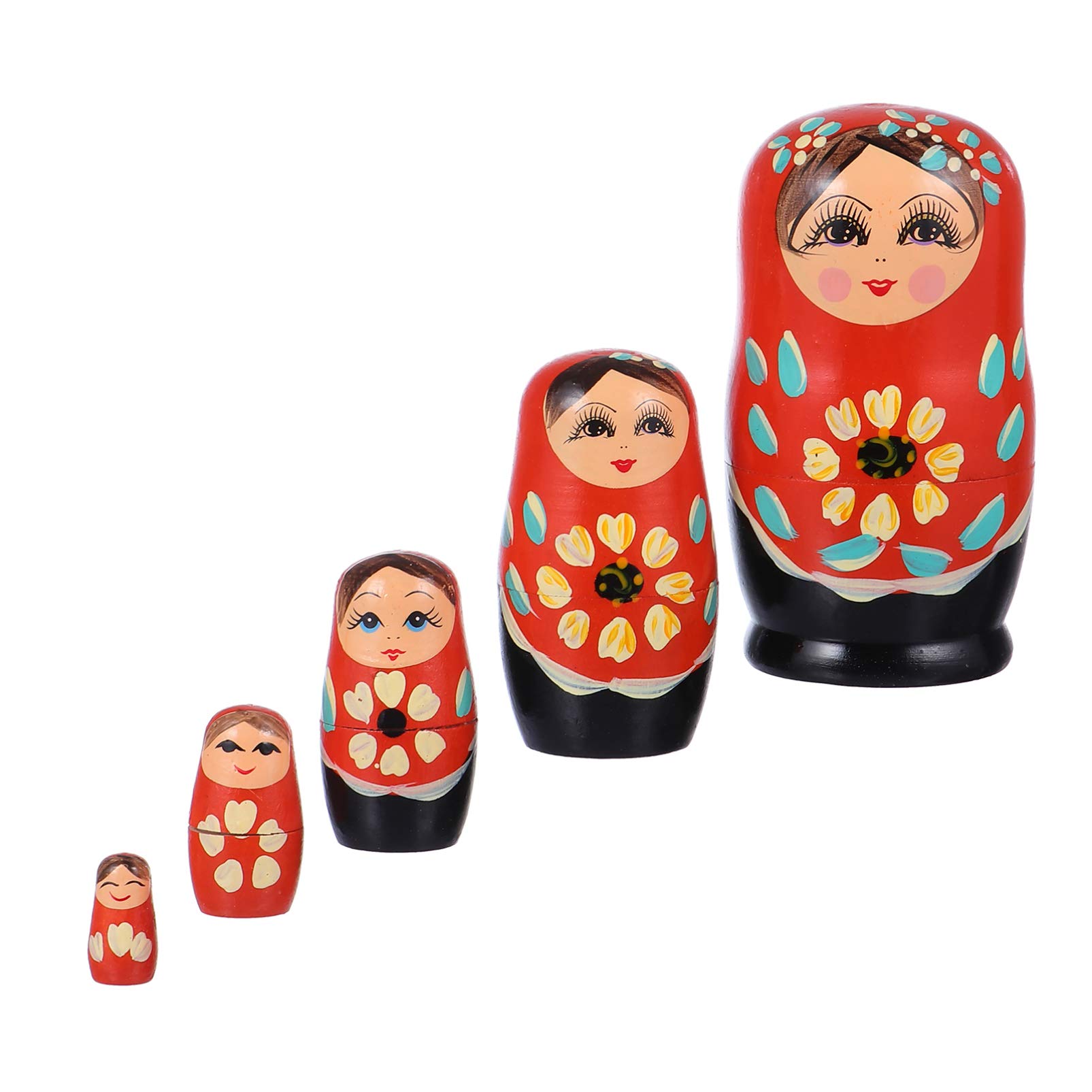TOYMYTOY マトリョーシカ ロシア人形 子供のおもちゃ 木製 贈り物 飾り物 民芸品 装飾 置物 5個組