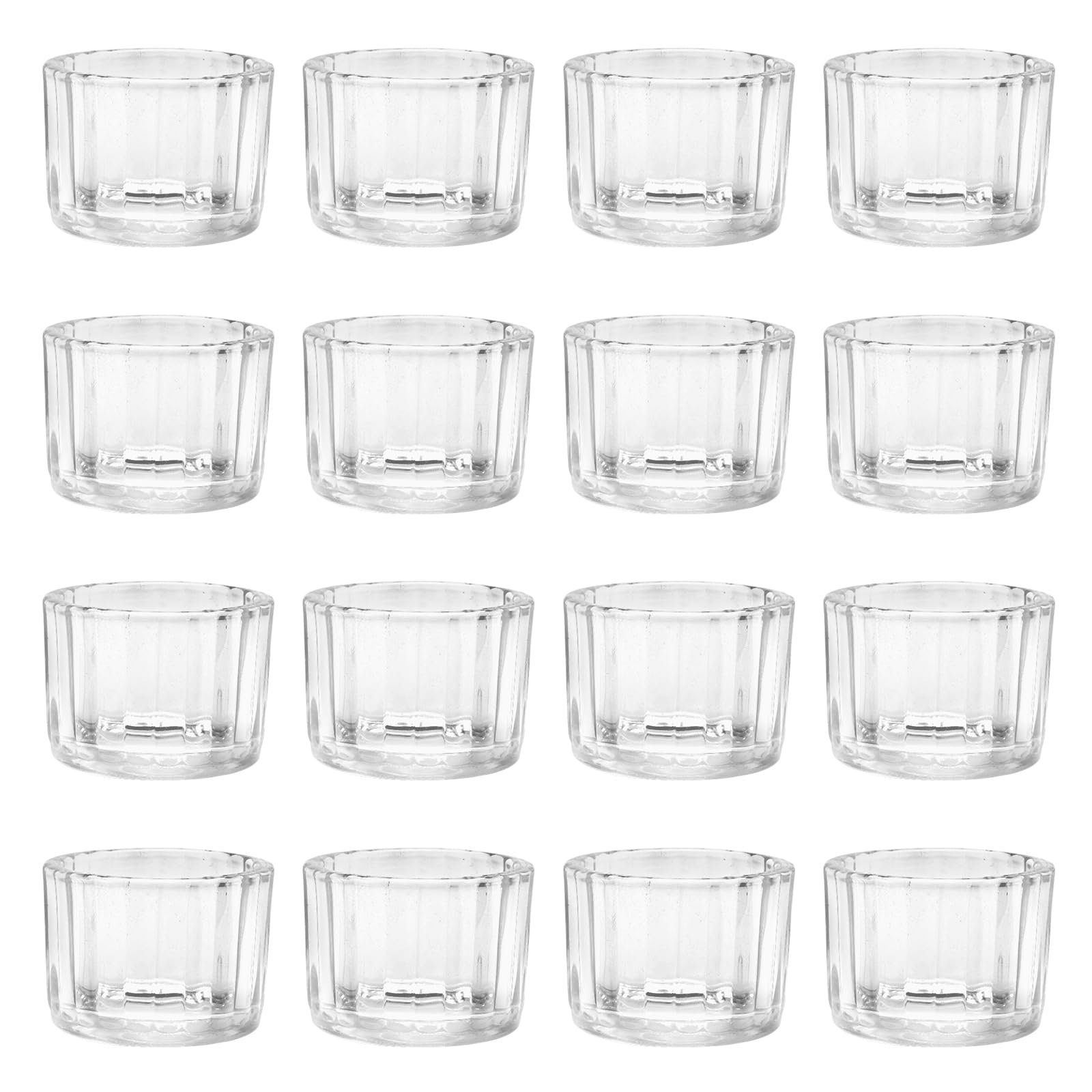 Lot De 12 Photophores En Verre Transparent 5x3.5cm - Porte-Bougie Chauffe-Plat Décoration Mariage