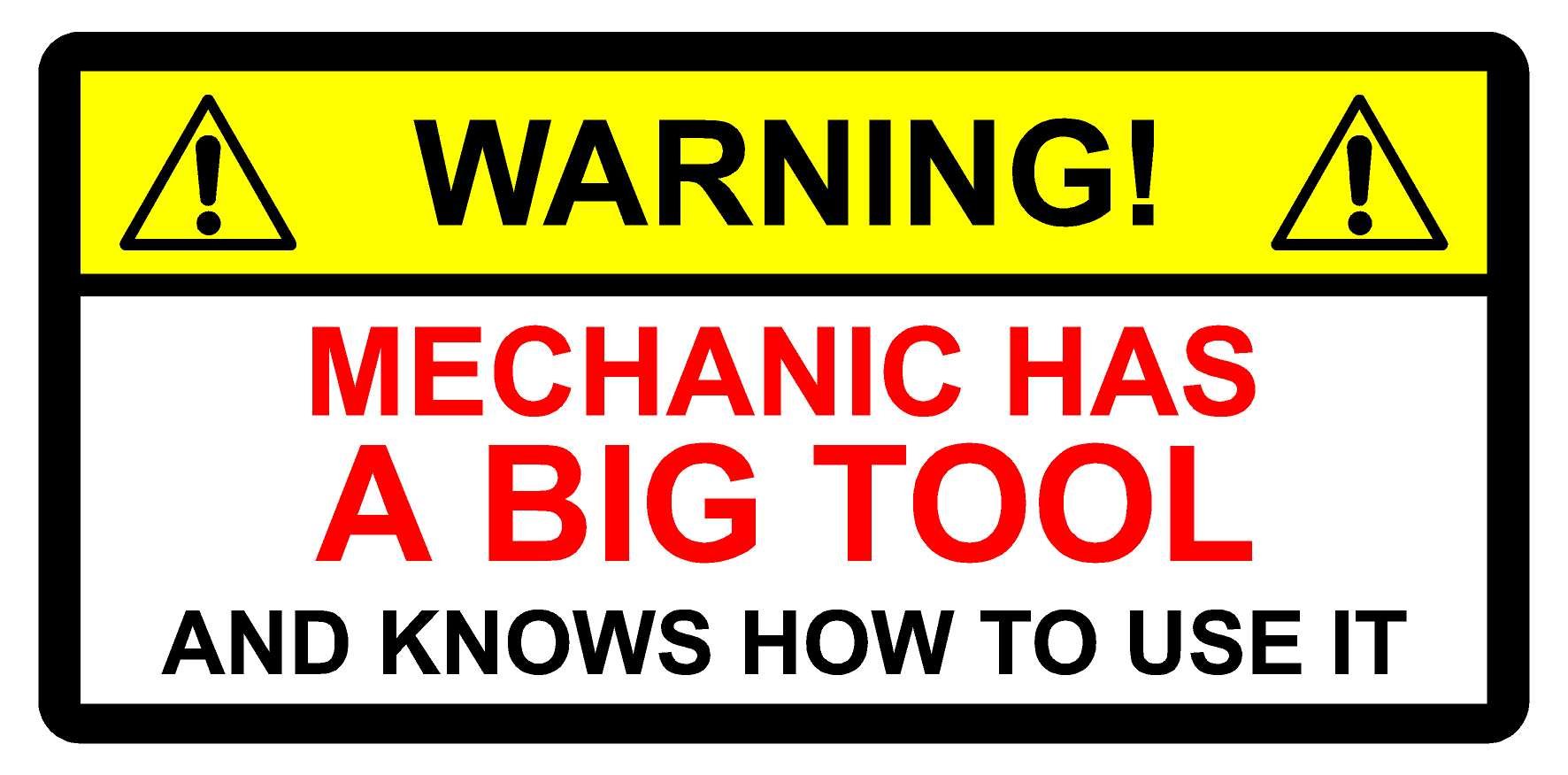 Kpcm Display Ltd Red Funny Toolbox Sticker - Mechanic Has Big Tool & Knows How To Use It On Mac Snap 150Mm X 100Mm