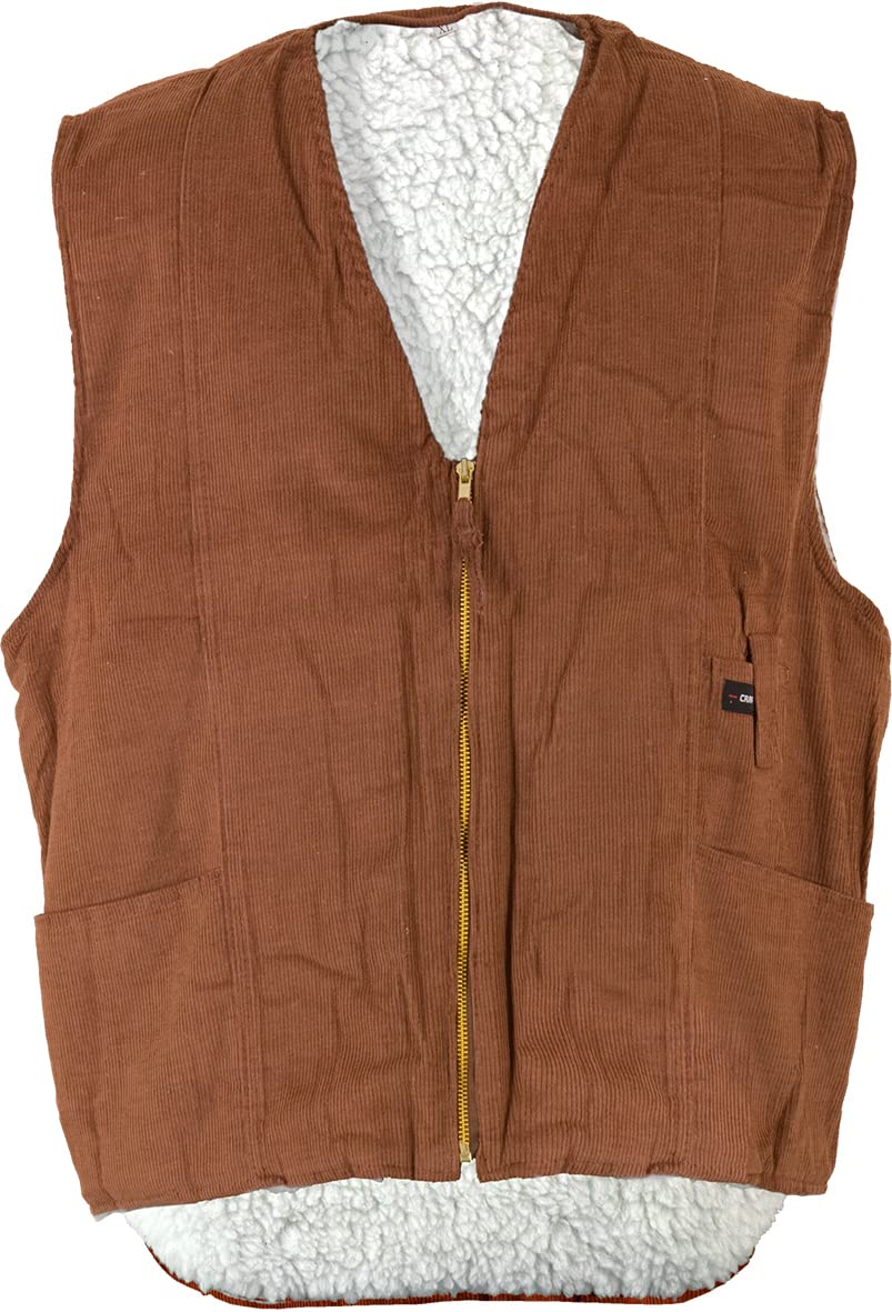 CHAUD PROFESSIONNEL GILET de sécurité pour chantier pour loisir hiver Profession ou Corporation en velours marron 4XL