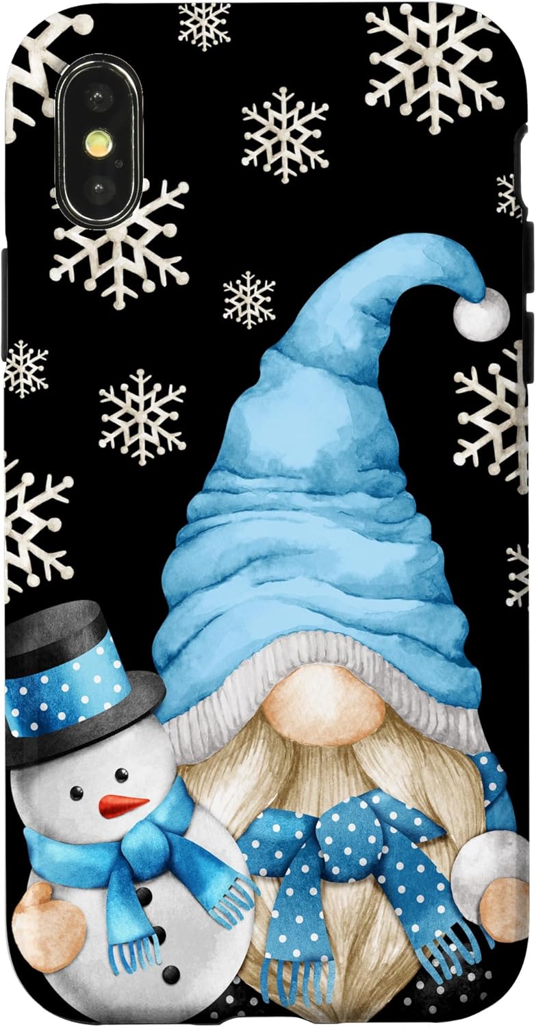 Cute Snowman With Snowflake Pattern Women Blue Winter Gnome Case for iPhone SE (2020) / 7 / 8