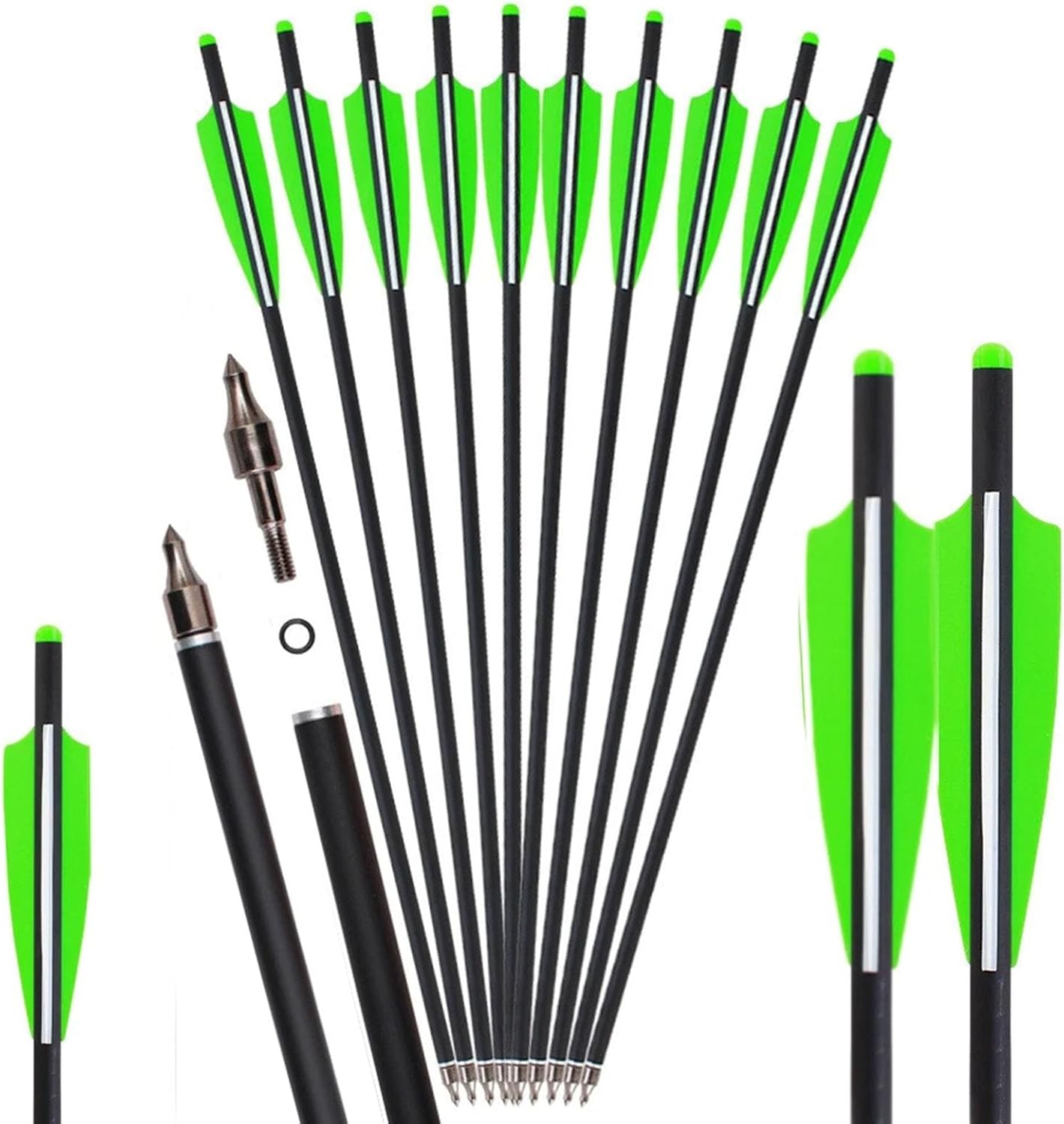 20 in Carbon Crossbow Bolts,Crossbow Bolts,12pcs Hunting Carbon Crossbow Arrows for Archery Practice and Hunting