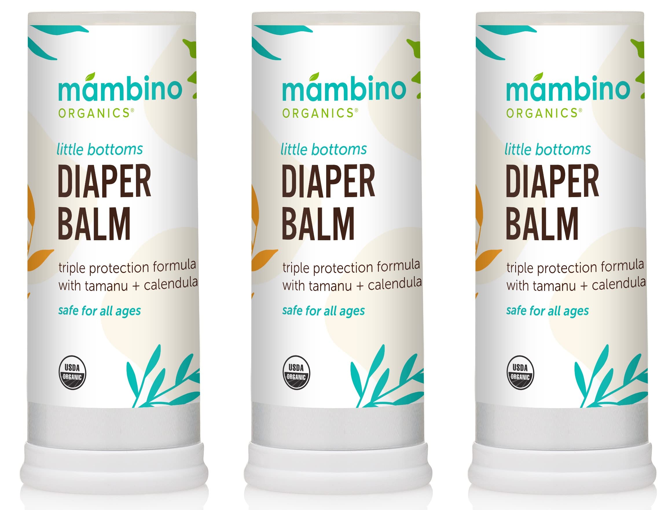 Mambino OrganicsLittle Bottoms Diaper Balm, New & Improved Ointment Cream for Diaper Rash, Calendula - Oatmeal, Cruelty-Free, 0.63 Ounces (3 Pack)USDA Organic