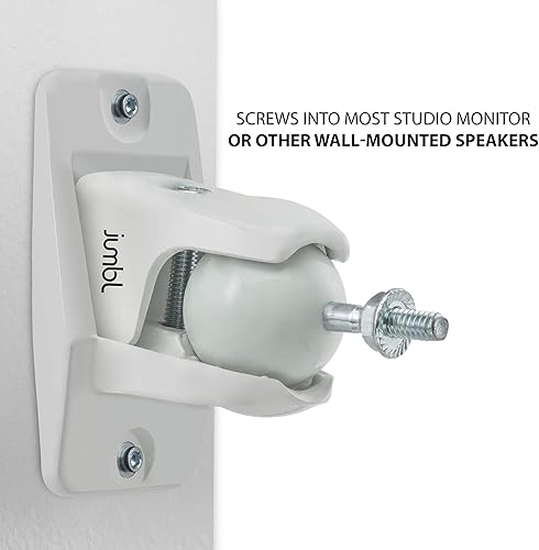 Miniatura 3 de Jumbl SINSB7W ProGrip Ultra Soporte de Pared para Altavoces de Acero Inoxidable, Blanco, Juego de 2 - Tamaño de Rosca 14-20 - Soporta hasta 10 Libras