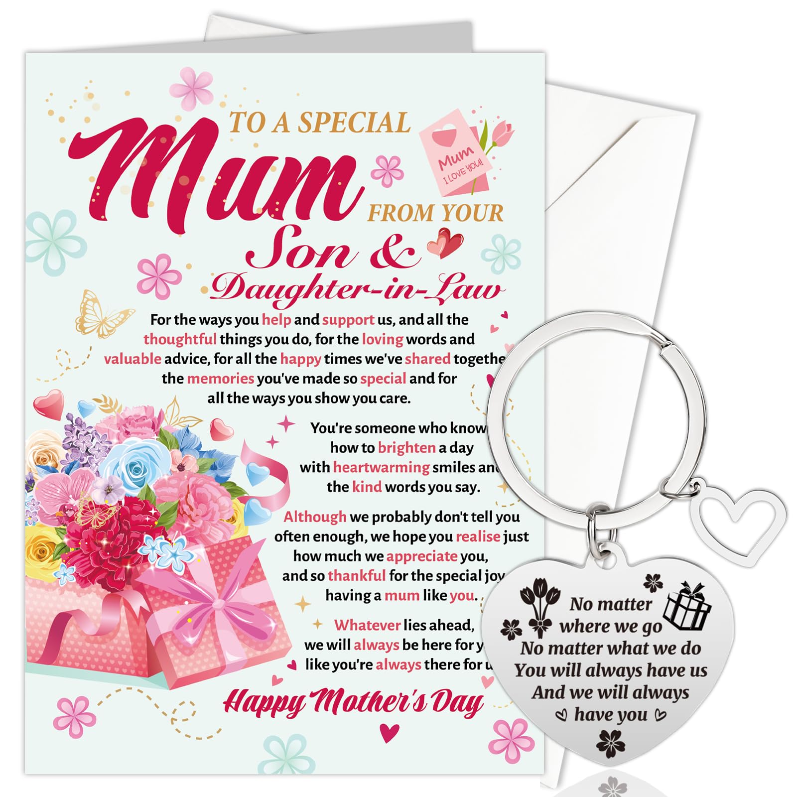 HOWAF Mothers Day Card from Son and Daughter in Law