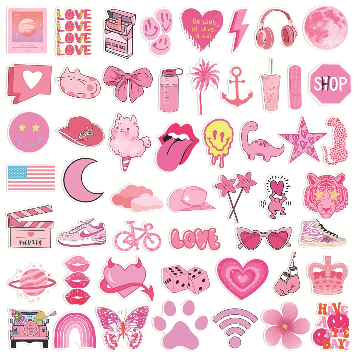 Embhlitfe 50 Stück Aesthetic Sticker Set,Wasserfes Produktbild-Vorschau 8