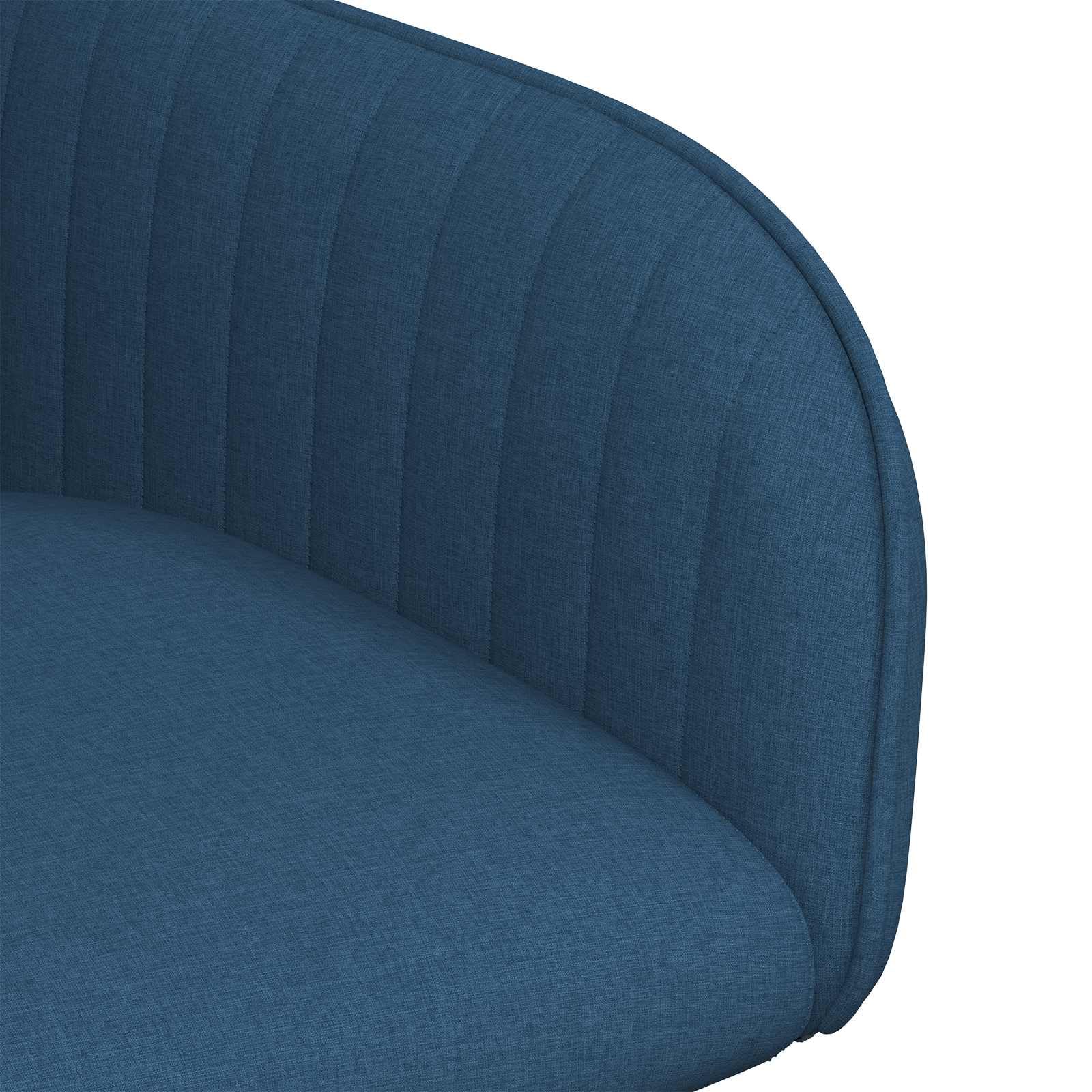 Chaises de Salle à Manger 6 pièces en Tissu Bleu avec Cadre en métal et Pieds en Bois Massif d hévéa, Confort Ergonomique, Design scandinave Industriel pour Salon ou Restaurant