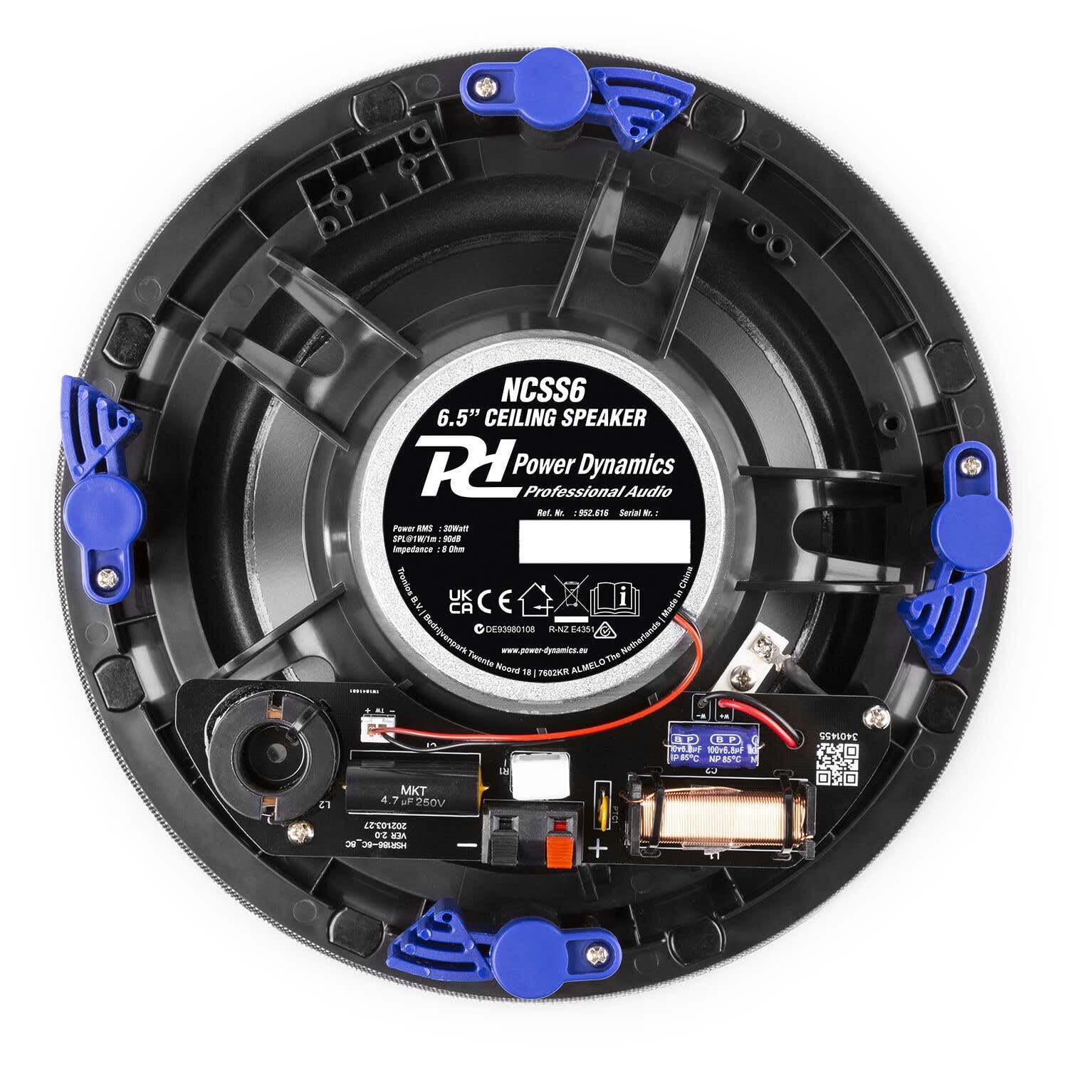 Power Dynamics B100W Bluetooth Deckenlautsprecher 4er Set - 4X Einbaulautsprecher 6,5" Weiß – 100 Watt Verstärker Weiß – Unterputzradio, 55mm Tief - Radio, USB & SD für Wohnzimmer, Büro, Gastro