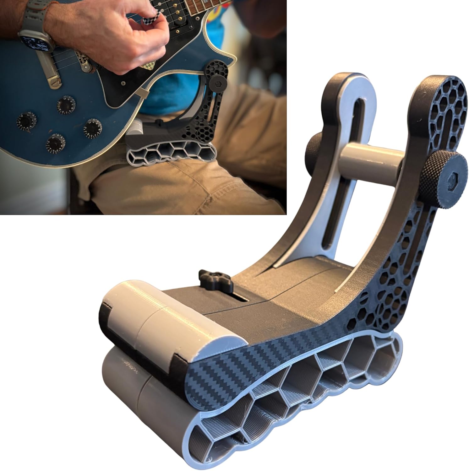 The Riff Rest™ Electric Guitar Support - Adjustable Ergonomic Support for Practice, Stage, or Studio - Made in the USA!
