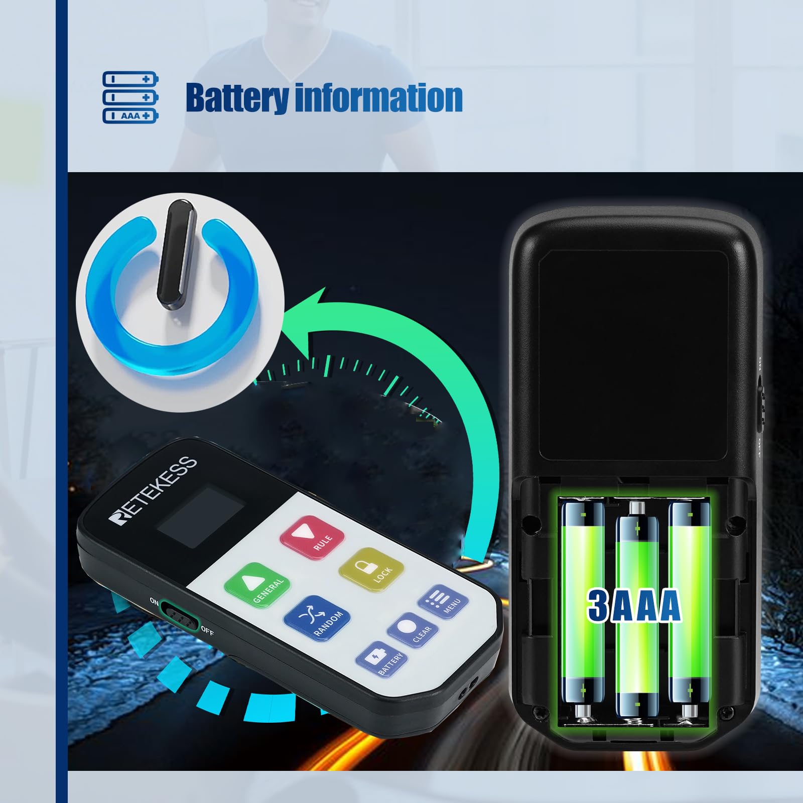 Retekess TM102 Draadloos Responsief Zoemersysteem, Gaming Zoemerknop, Type-C Opladen, Waarschuwing voor Bijna Lege Batterij voor Thuisfeesten en Game Avonden