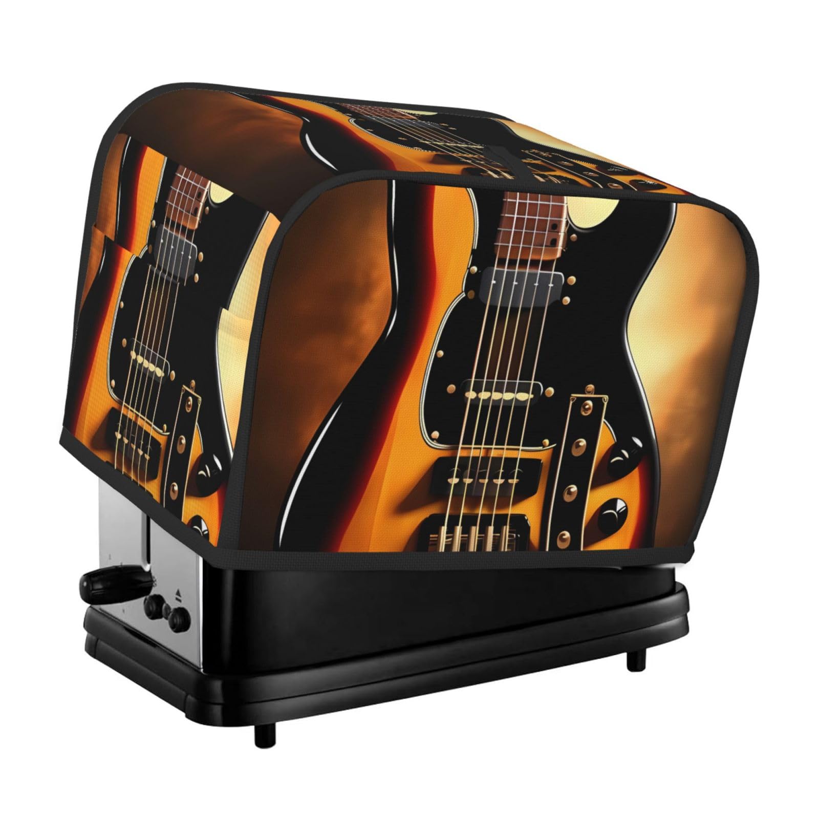 Toaster Covers 2 Slice Instrumental Guitar Bread Machine Cover Quilted Toaster Dustproof Cover Washable Appliance Cover Bread Maker Protective For Kitchen Small Appliance