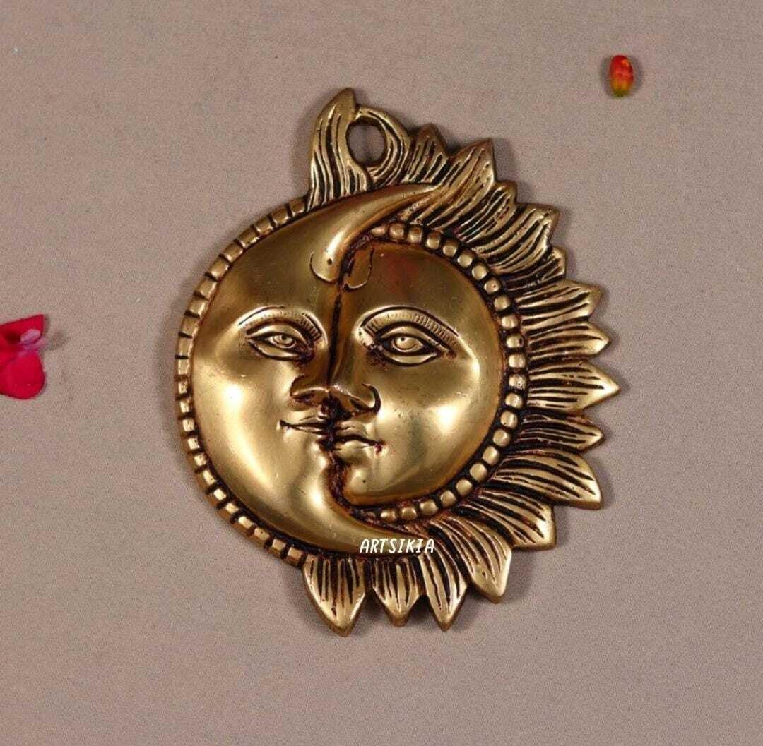 Buy MVs Madh Ventures Sun Moon Wall Hanging Idol Figurines Half
