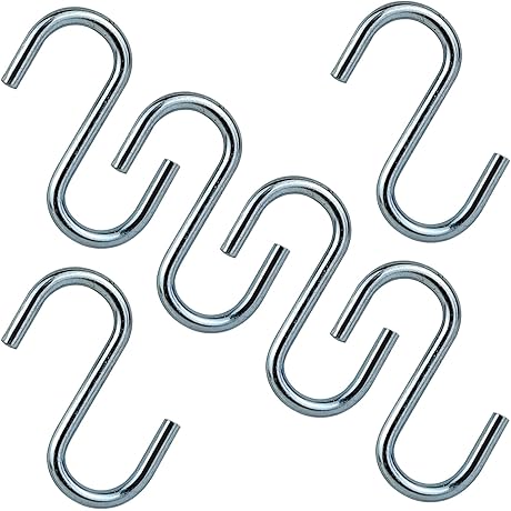 S Hooks Stainless Steel: 50 Mini S Shaped Long Hooks for Crafts, Jewelry, and Hanging