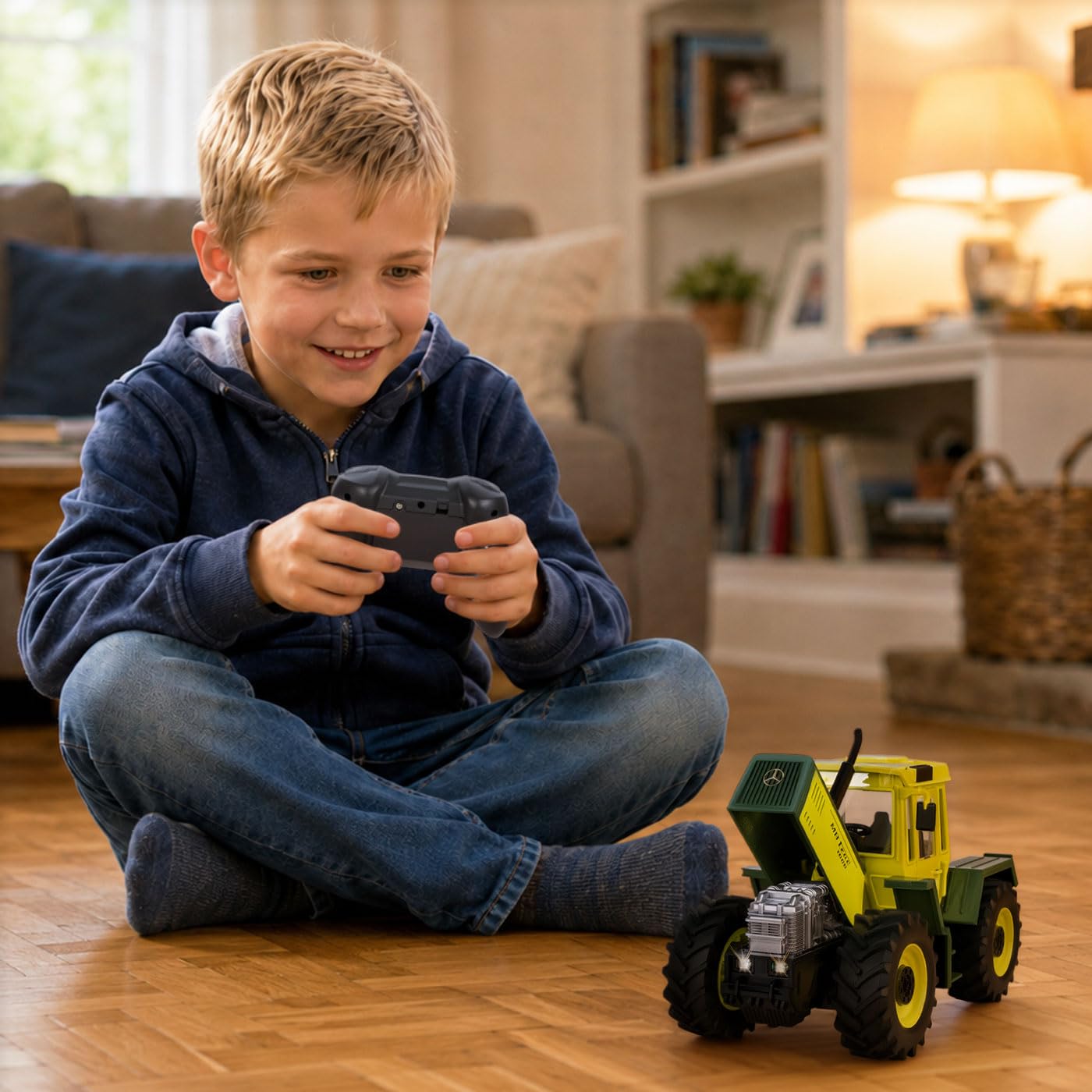 JAMARA 405341 Mercedes-Benz MB-trac 1000 1:24S-Plug 2,4 GHz Traktor Spielzeug mit Fernsteuerung und Anschluss für Anhänger und Anbaugeräte Landwirtschaft Geschenk für Kinder