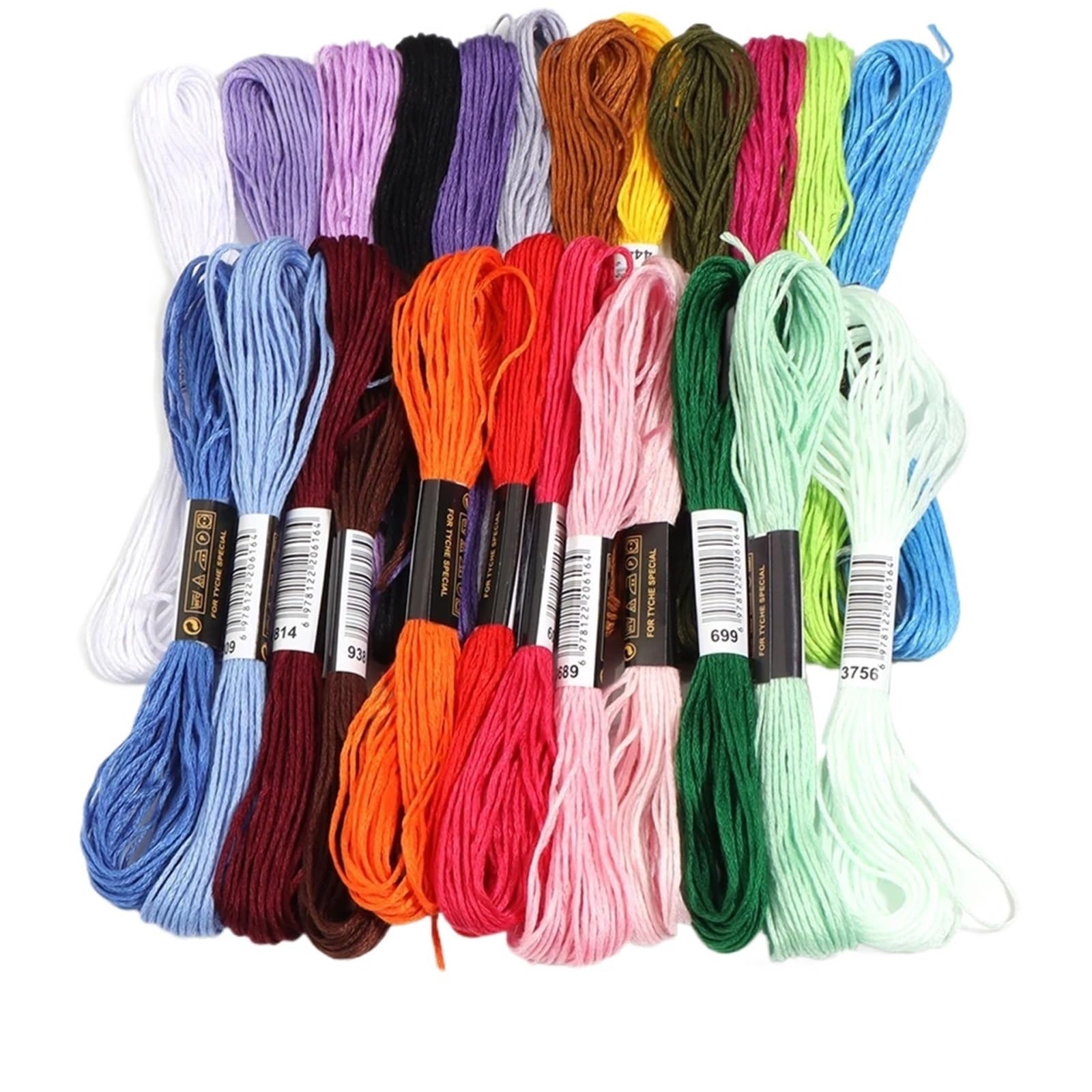 Hilos de bordado de algodón para punto de cruz, hilo de bordar, madejas de costura para manualidades, no repetir (colorido 447 ramas)