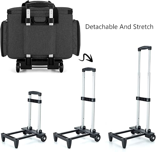 Miniatura 19 de Luxja - Bolsa para máquina de coser portátil, compatible con la mayoría de las máquinas Singer Morado,Negro,Azul,Puntos grises,Puntos