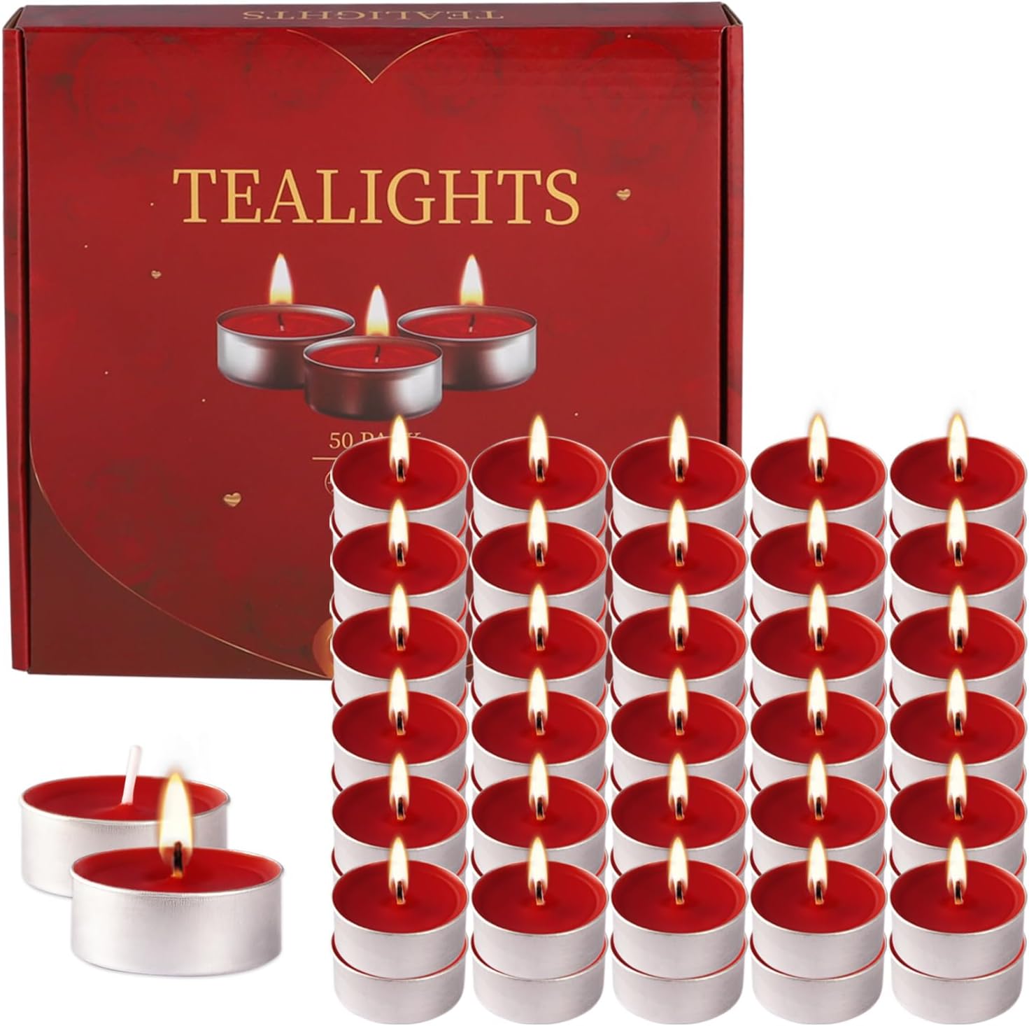 100 Pack Scented Tealight Candles 4 Hours, Gardenia