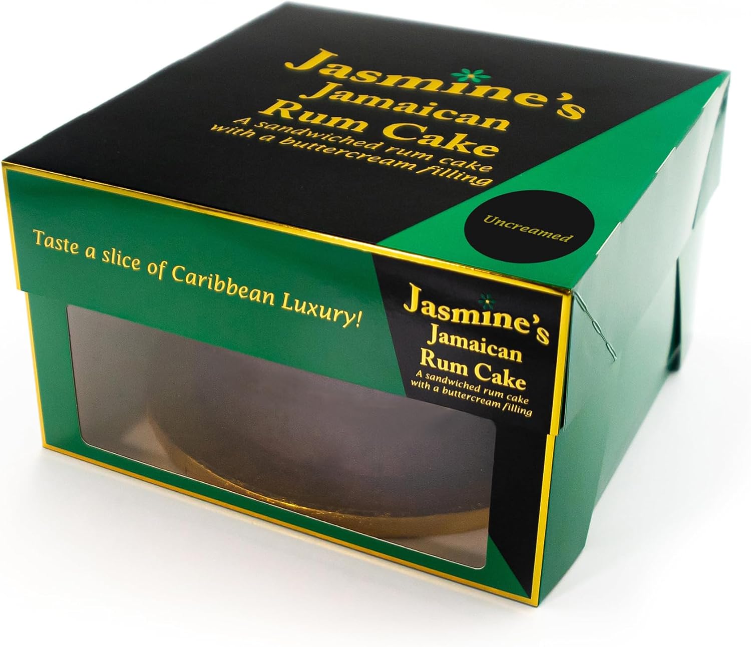 Jasmine's Jamaican Rum Cake 8 Inch Round Uncreamed Luxury Caribbean Rum Cake for Desserts