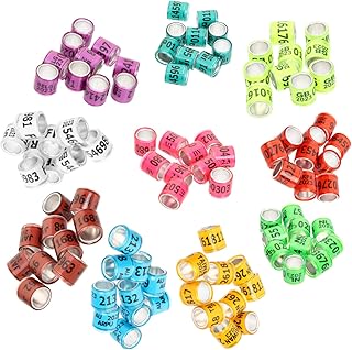 DOITOOL 100 Pçs Anel De Pé De Pombo Bandas De Perna De Pássaro De Bandas De Perna De Identificação De Frango Anéis De Identificação De Pombo Anéis De Identificação De