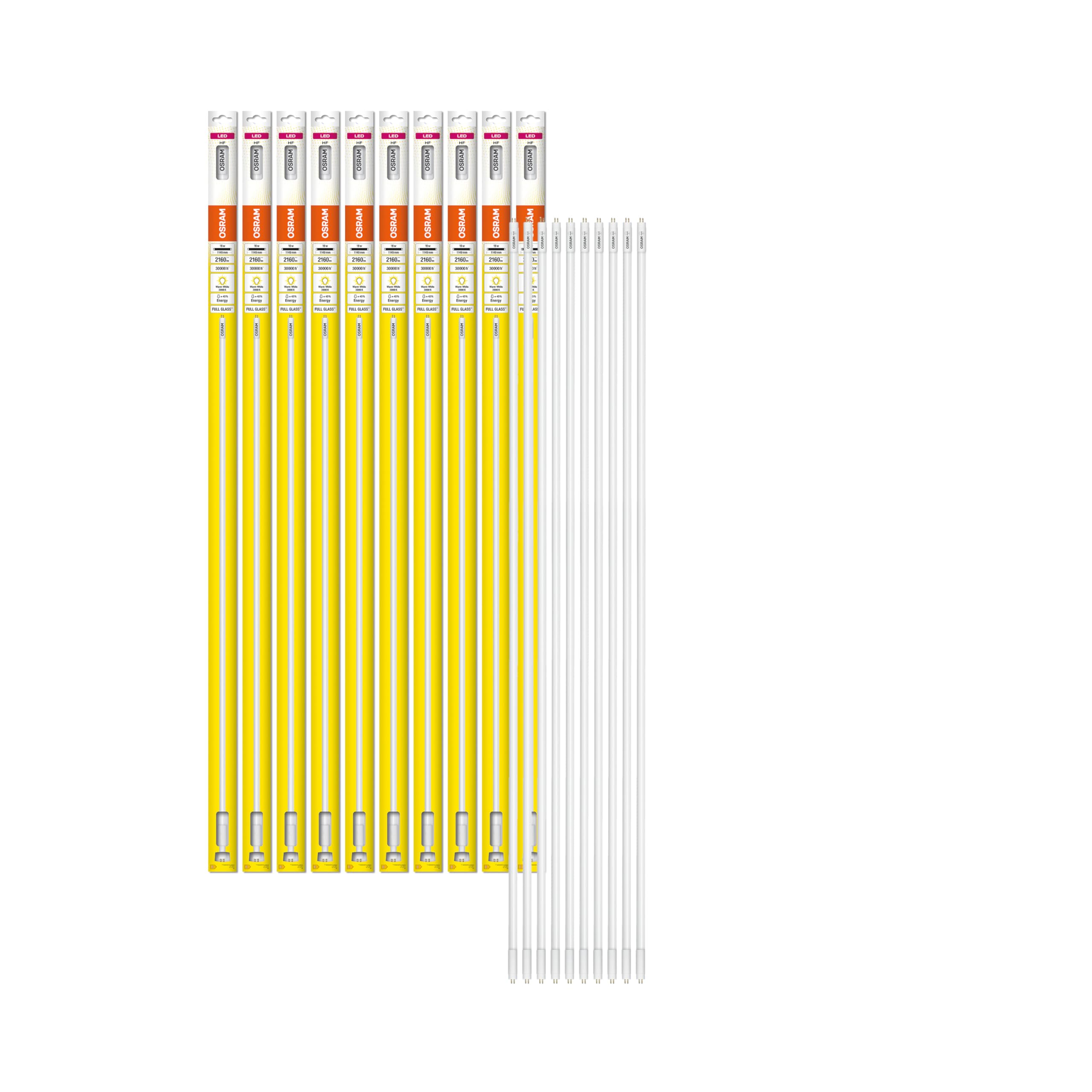 OSRAM LED T5 Hf He28 1149 mm, Liniowa Rurka LED, 16W, 2160LM, 3000K, Ciepłe Białe Światło, Zamiennik LED dla Konwencjonalnych Rur Fluorescencyjnych T5 z Gniazdem G5, Długi Okres Życia