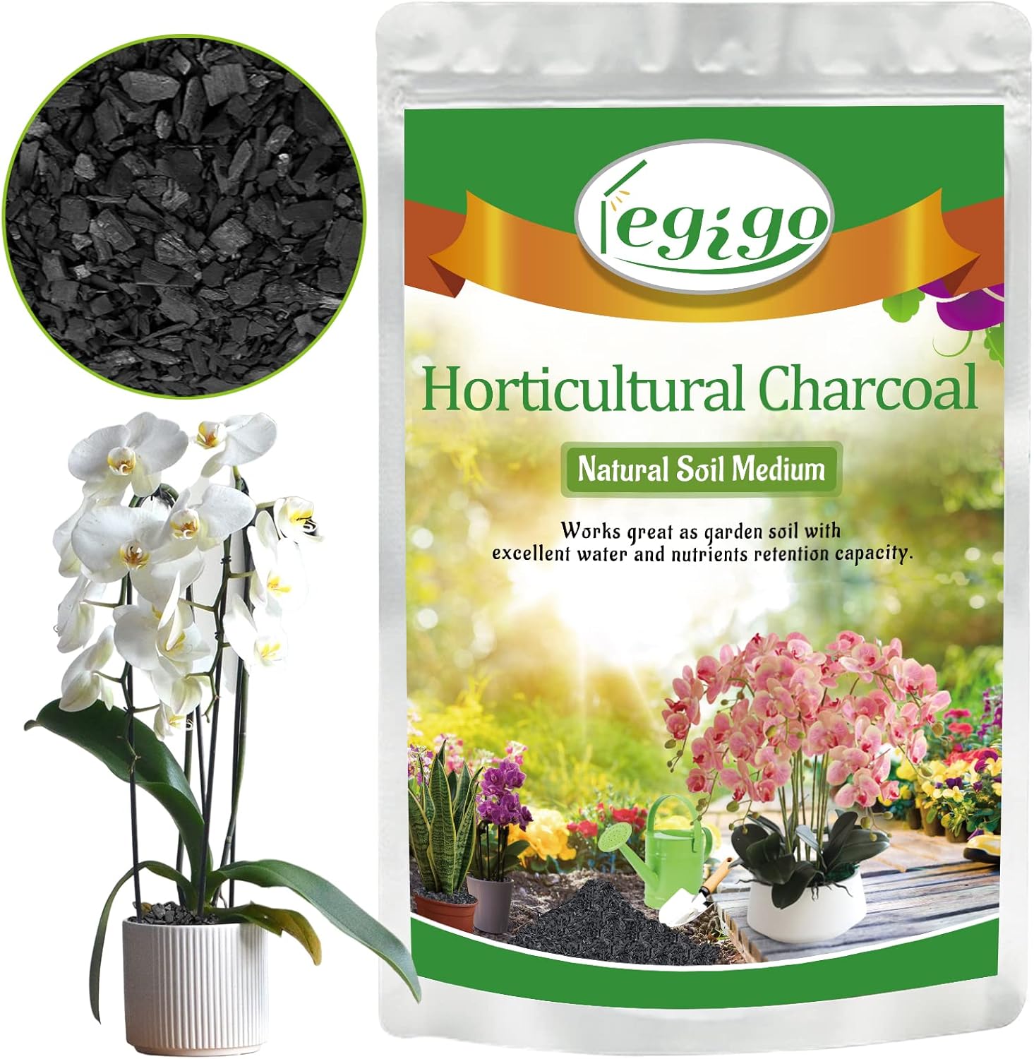 Legigo 6QT All Natural Horticultural Charcoal Activated Hardwood Plant Charcoal