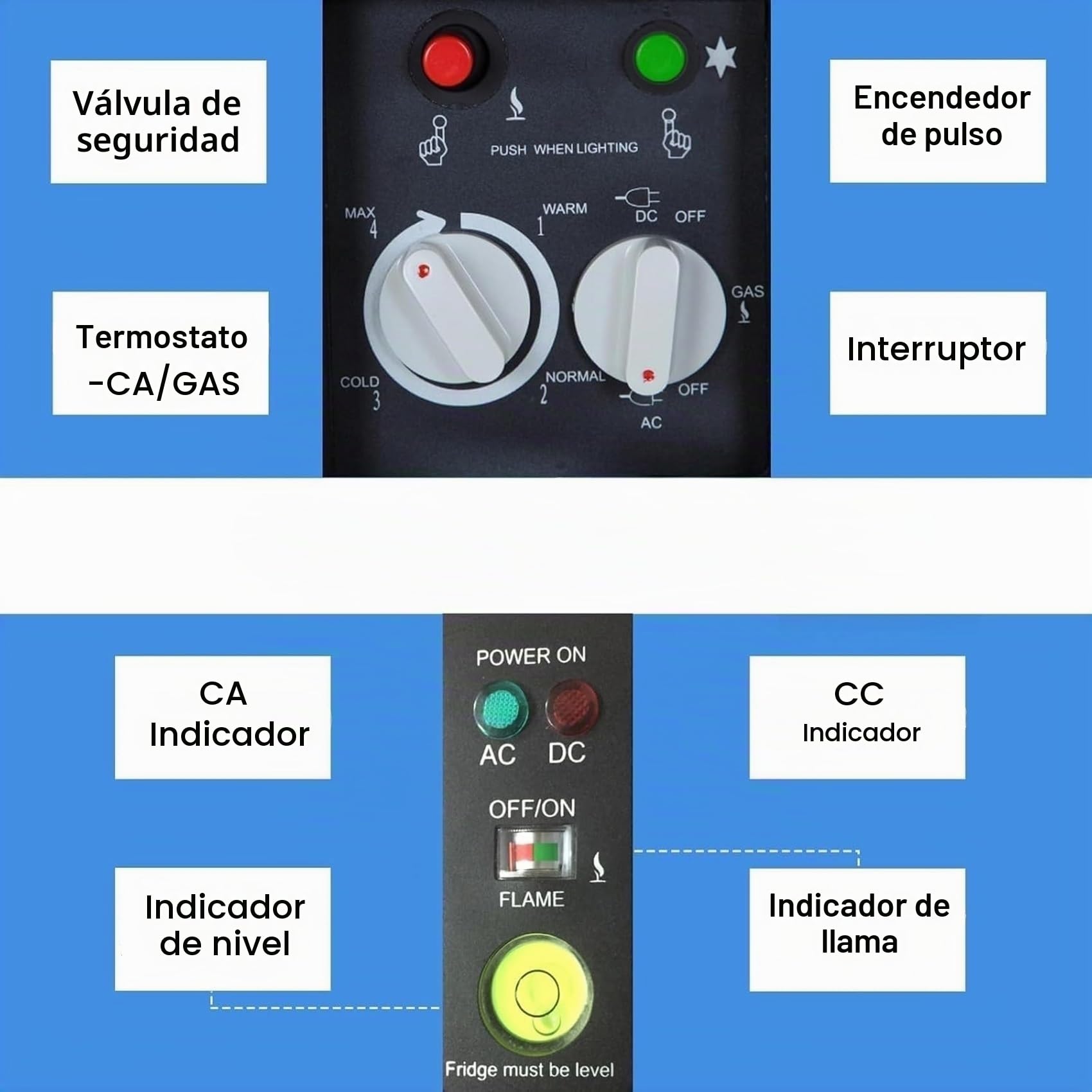 Smad Congelador de Gas Horizontal 70L para Camping y Garaje, 12V/240V/ Propano, Silencioso,21db,Negro