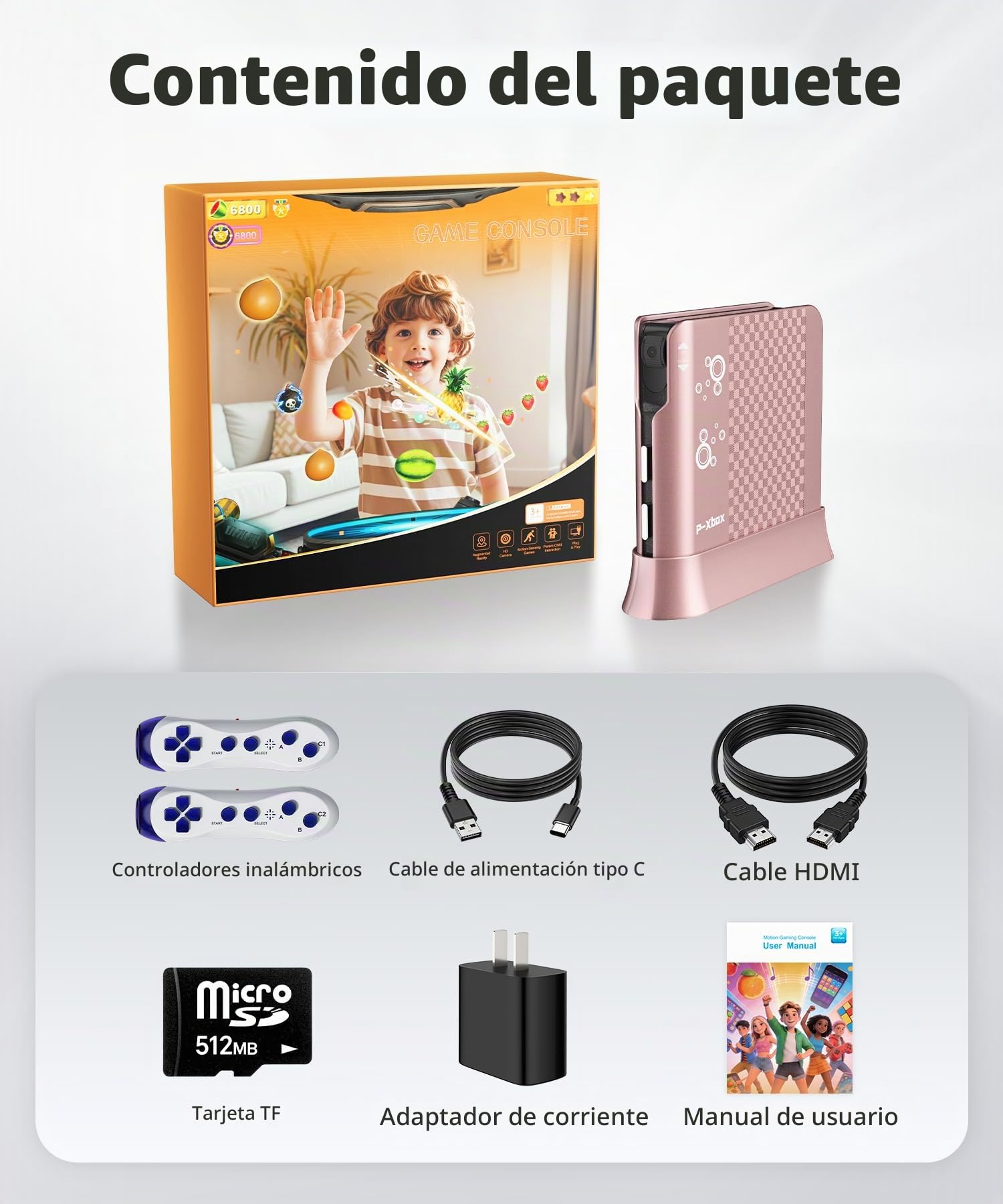Consola de Juegos AR para Niños con Control por Movimiento, Videojuego Plug & Play para TV, Juegos Activos y Diversión Familiar para Interior
