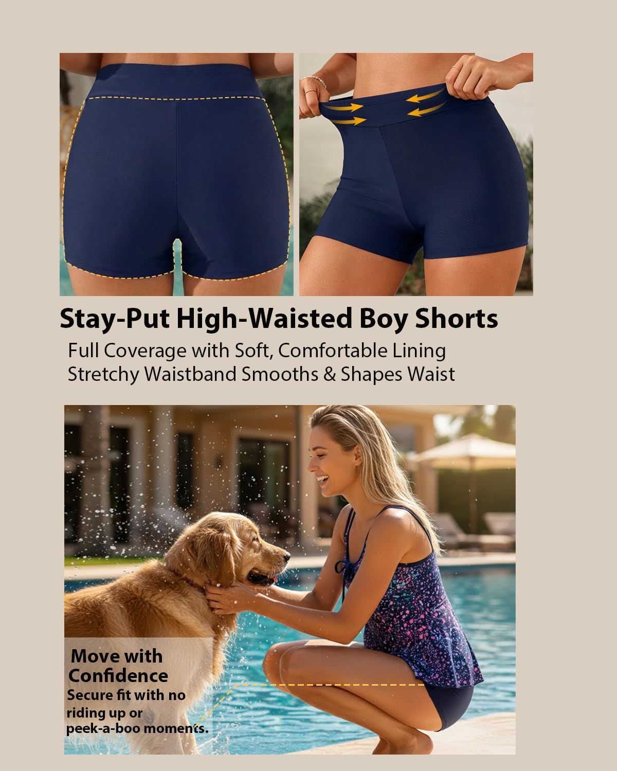 Daci Women’s Tankini Swimsuits - 2 Piece Tummy Control Bathing Suit Modest Flowy Swimwear with Boy Shorts 2026 - Image 5