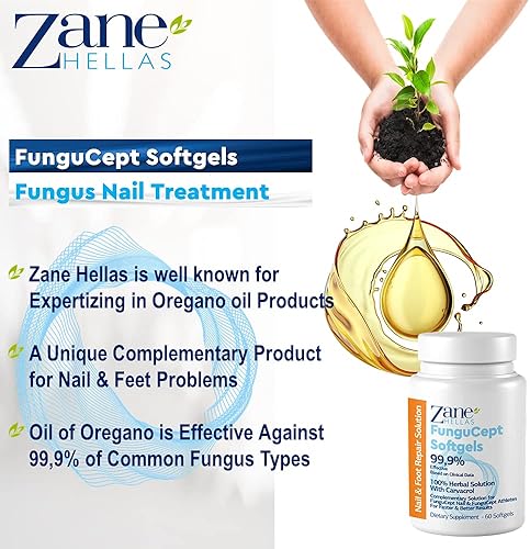 Miniatura 6 de Zane Hellas FunguCept Softgels. para resultados más rápidos y mejores. Cápsulas blandas de apoyo para uñas FunguCept y FunguCept Athlete. 60
