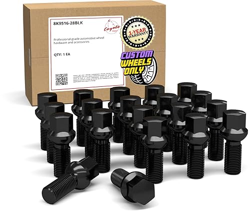 Vista 11 de Wheel Accessories Parts 20 piezas de pernos de asiento de bola M14 x 1.5 de 0.669 in hexagonal 1.299 in de longitud de rosca, acabado negro