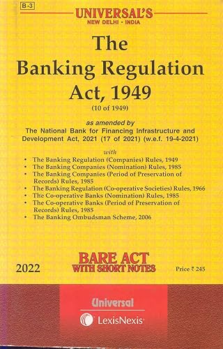 (2021e) The Banking Regulation Act, 1949 (Bare Act) [Paperback] Lexis