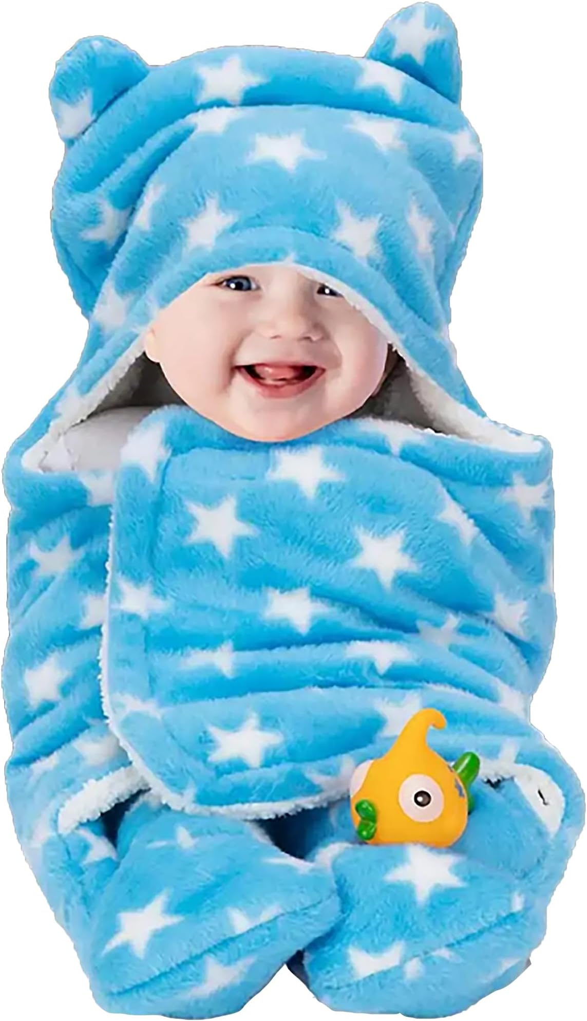 BeyBee® 3 in 1 Baby Blanket Wrapper-Sleeping Bag for New Born Babies (Blue Star) cotton 72 &48