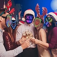 Vista 6 de LED Mask, Light Up Mask with Gesture Sensing for Festival Dj Cosplay Masquerade Part Christmas Birthday Gifts for Kids