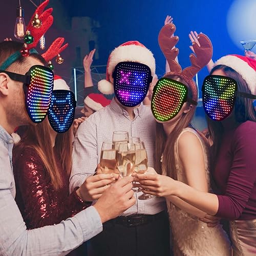 Miniatura 7 de LED Mask, Light Up Mask with Gesture Sensing for Festival Dj Cosplay Masquerade Part Christmas Birthday Gifts for Kids