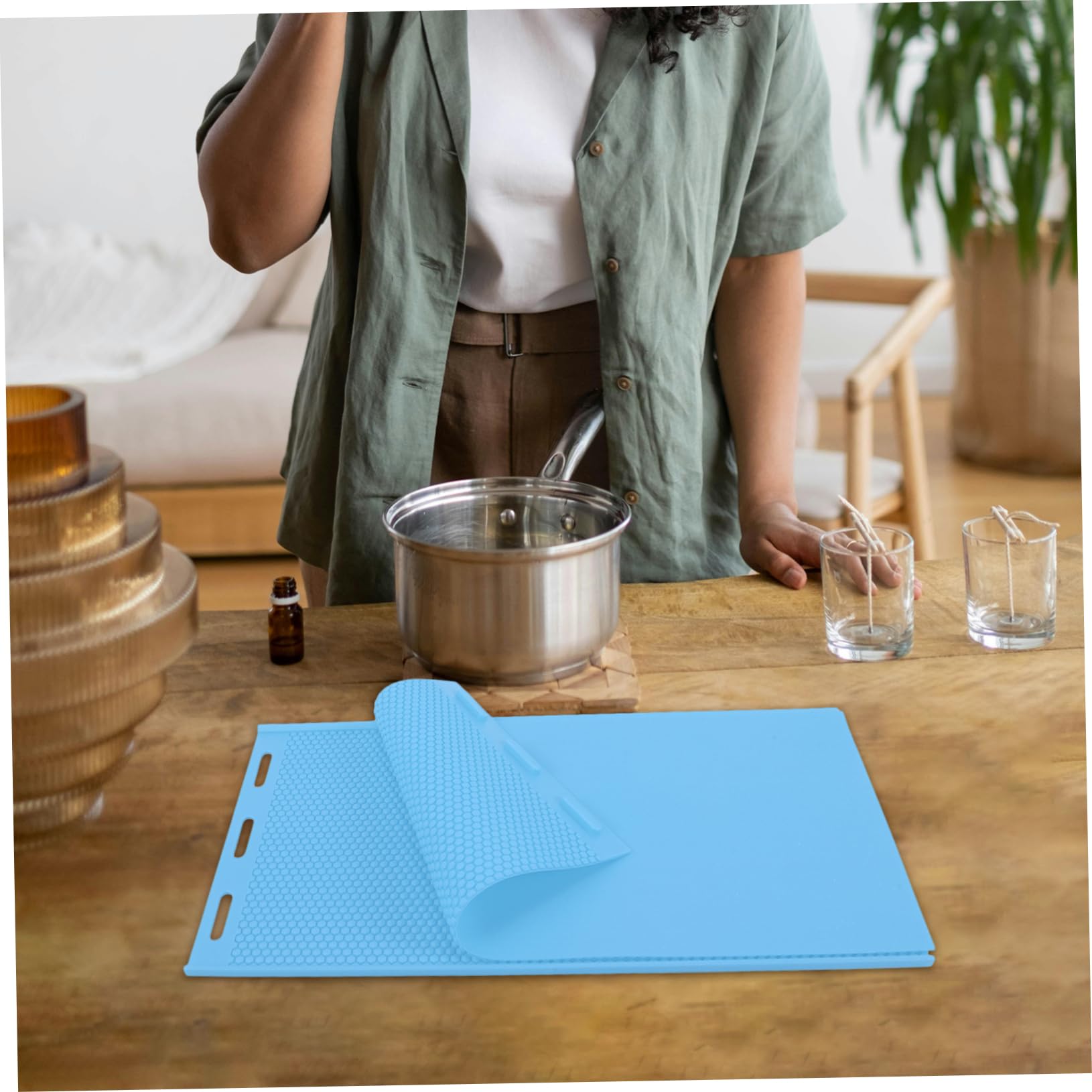 STOBOK Stampo in Silicone per Fogli di Cera d Api, Flessibile e Riutilizzabile, Accessorio DIY per Apicoltura e Candele Nido d Ape