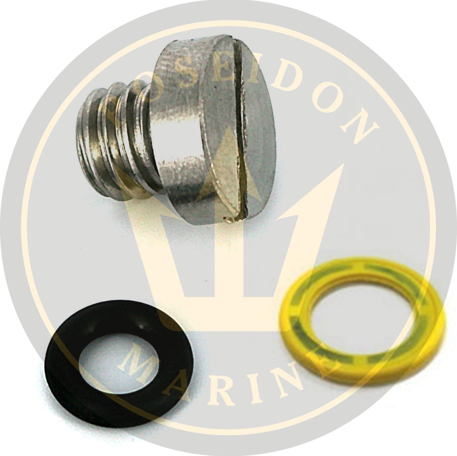 RECMAR Drain Plug Screw Kit for Mercury MERCRUISER 10-79953Q2 10-79953A2 18-2244 22420 10-79953Q04