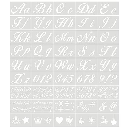 Layfoxz 45PCS Stencils Letter and Number Template Reusable Washable Alphabet Stencils Environment-Friendly PET Art Craft Templates for Painting On Wood Scrapbooking Fabric Wall Door Decor Home Sign