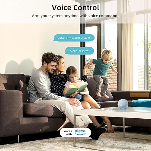 Miniatura 6 de Sistema de alarma inalámbrico de 9 piezas, sistema de alarma WiFi para seguridad del hogar con alerta de aplicación de teléfono (sirena de alarma,