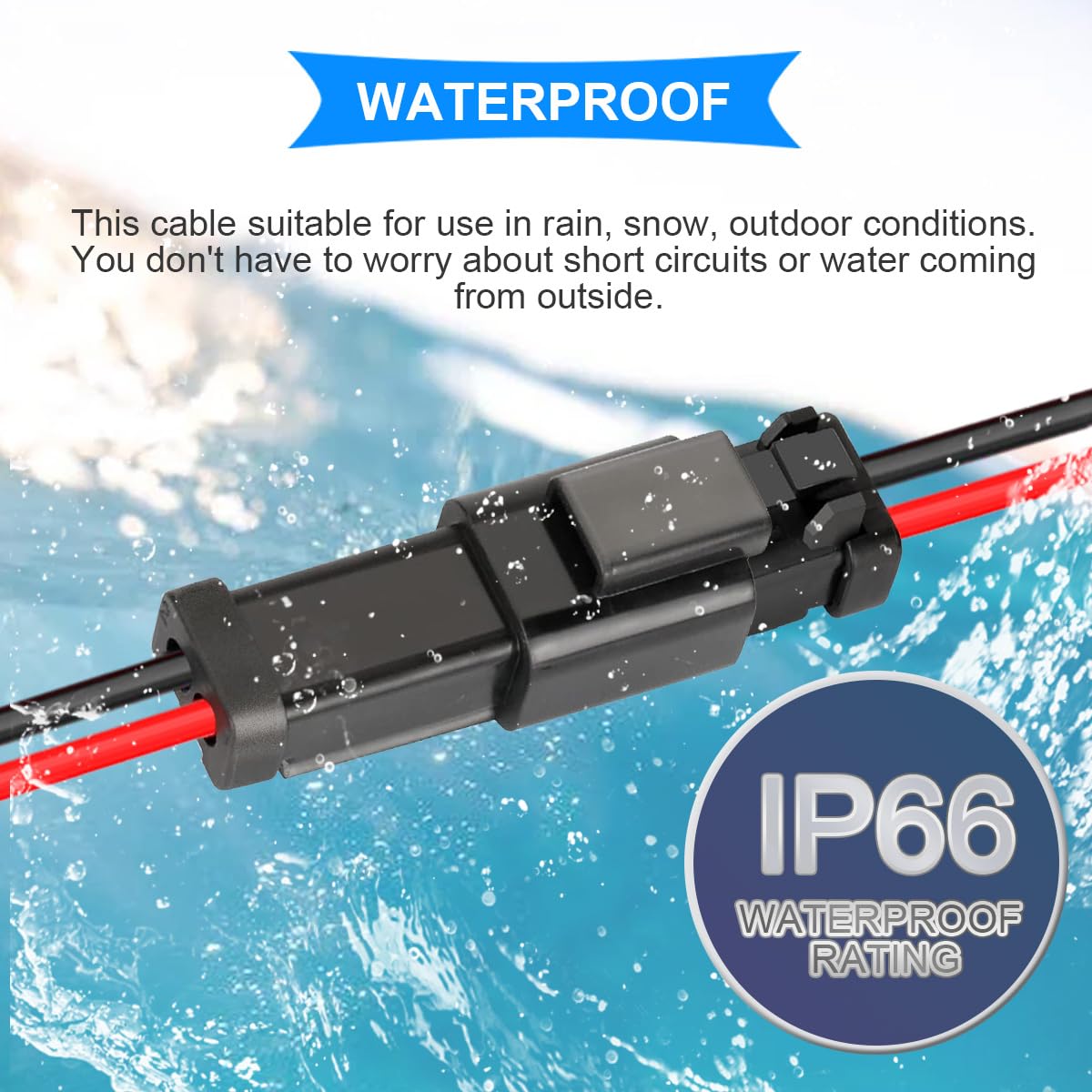 Kit Cablaggio Tedesco 16 AWG Connettori Elettrici Tedeschi 2 Poli - Kit 6 Pezzi, IP67 Impermeabile, 16 AWG Con Tubo Termoretraibile 2 Poli Impermeabili Ip67 - Foto 6