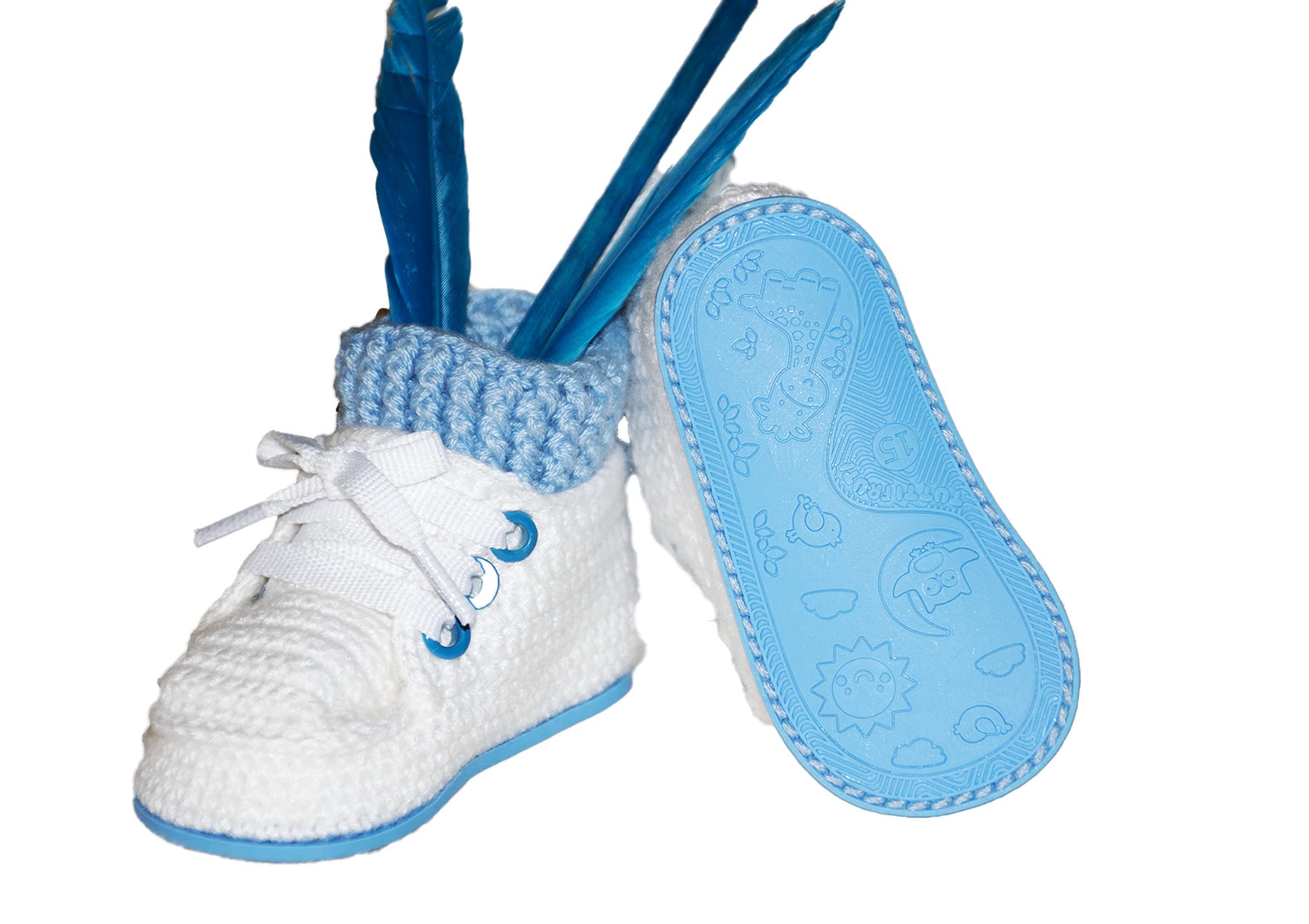 Scarpine Neonato realizzate con Uncinetto. Stivaletti per Neonato all'Uncinetto o all'Uncinetto, Stivali con calzino, Disponibile in Tutte Le Taglie Bambino