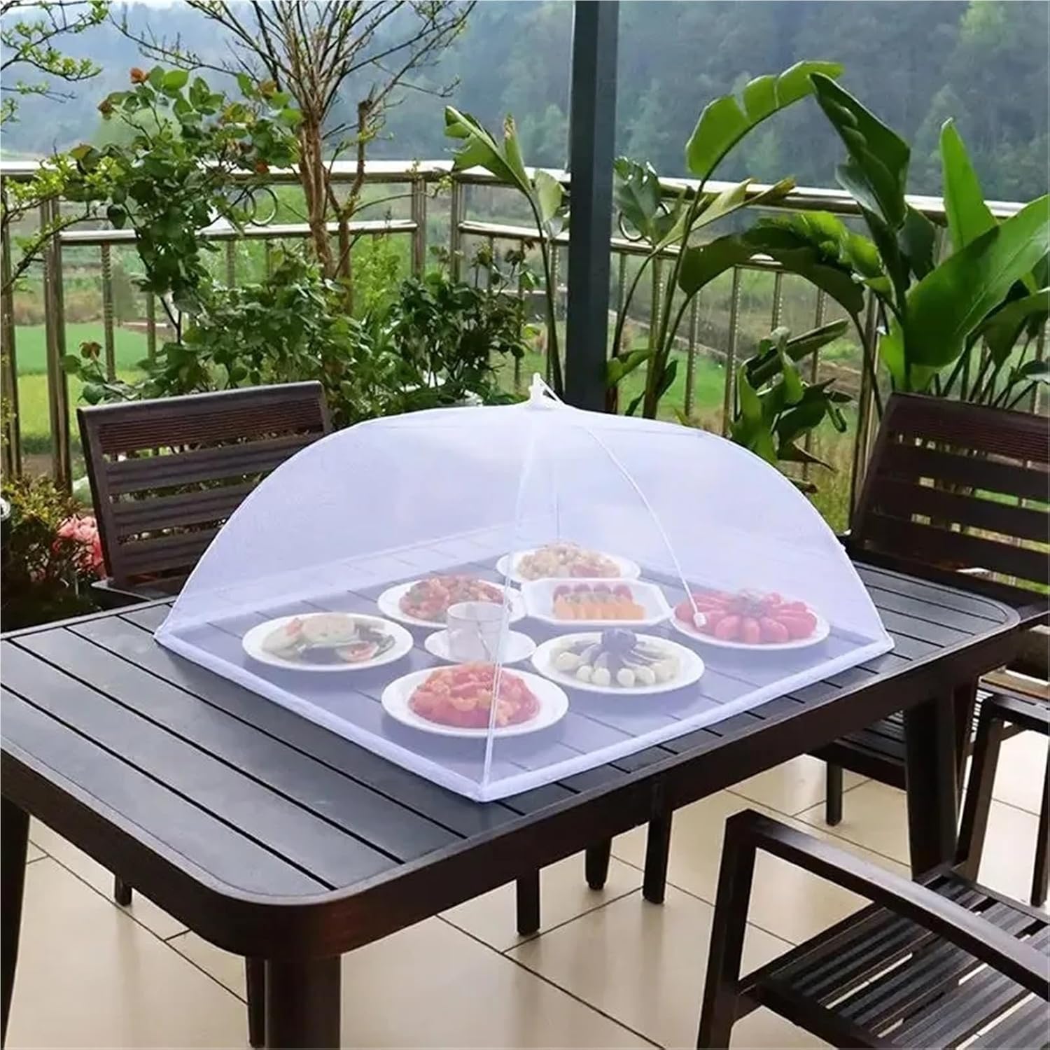 Foldable Food Mesh Cover Fly Anti Umbrella Meal Vegetable Fruit Breathable Kitchen Accessories(12inch 32x32cm)