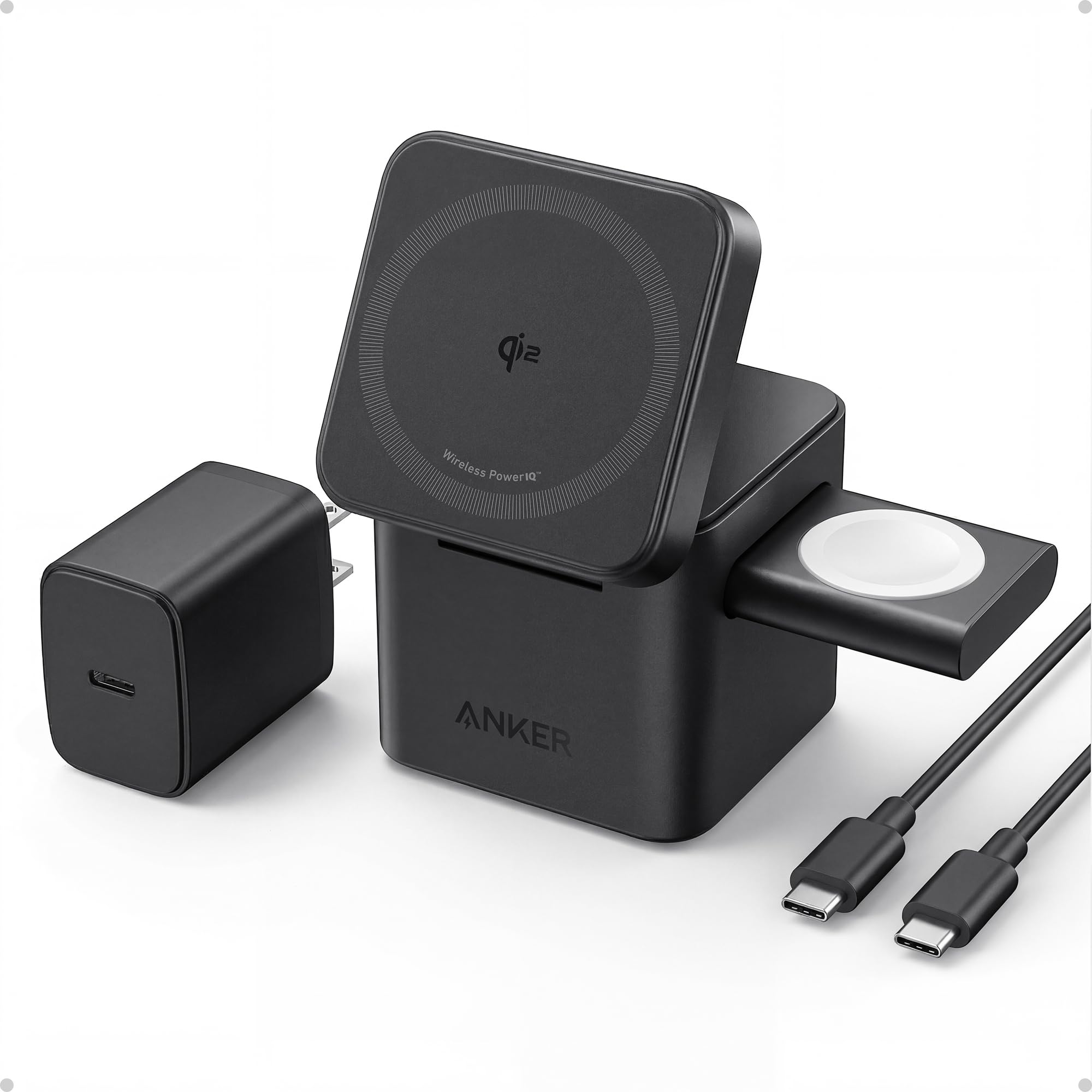 Amazon.com: Anker 3-in-1 Cube MagSafe Compatible Qi2 15W Foldable