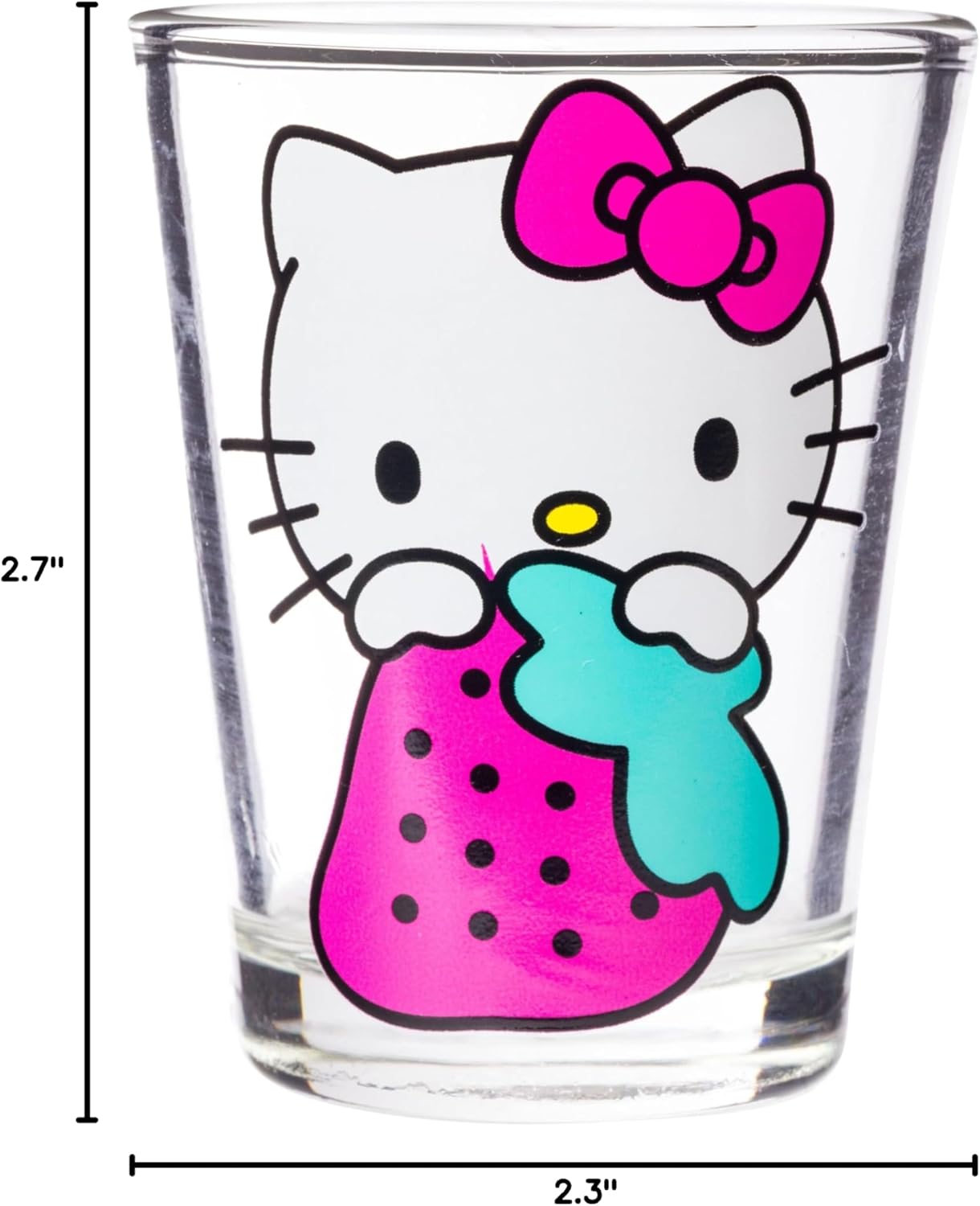 Silver Buffalo Sanrio Hello Kitty Fruit Strawberry, Pineapple, Watermelon, and Lemon 4 Pack Mini Glass Set, 1.5 Ounces - Image 10