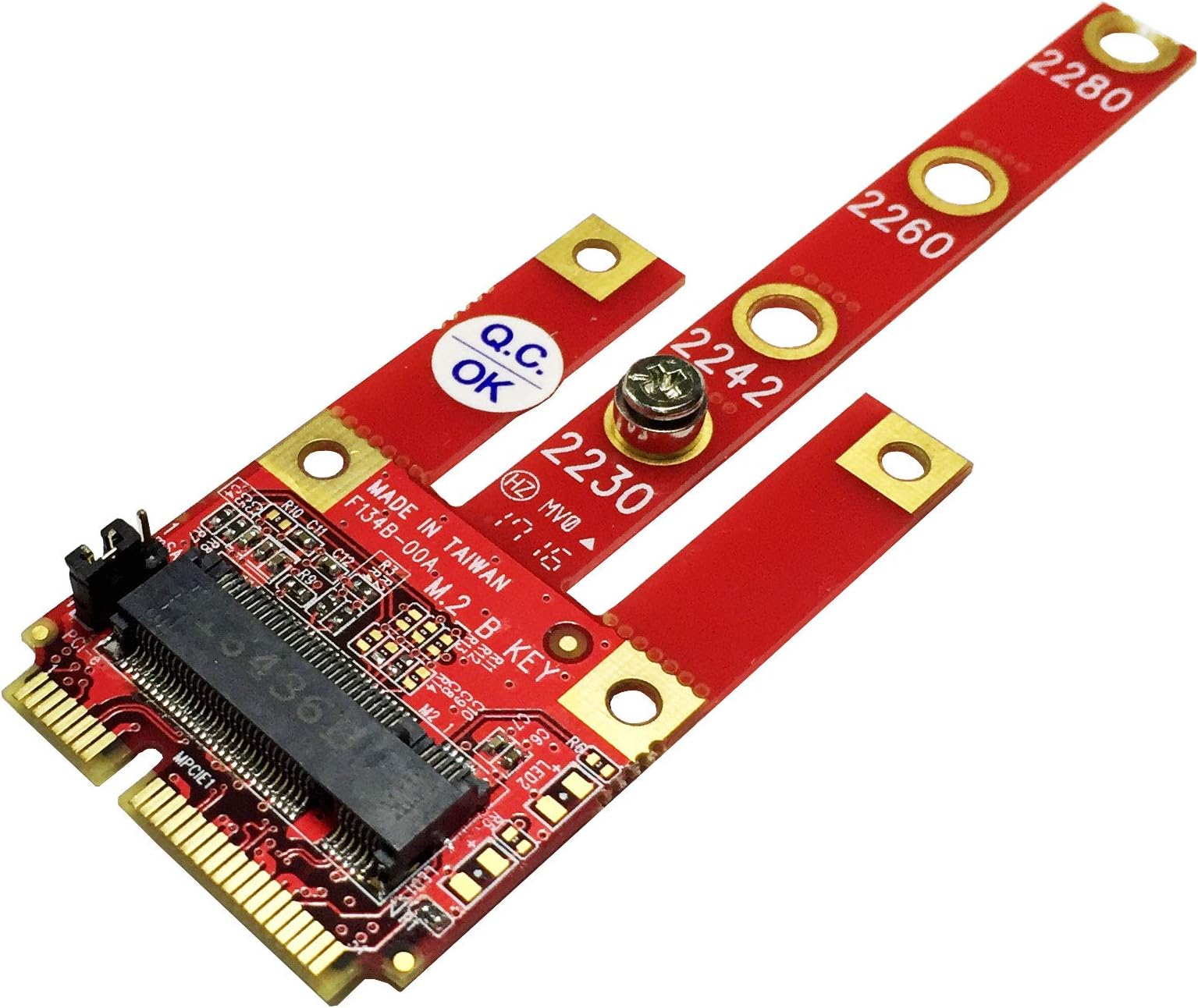 Ableconn MPEX-134B Mini PCIe Adapter with M.2 Key B Slot - Support USB/PCIe/SATA Based M2 B Key or B-M Key Module for Mini PCI Express