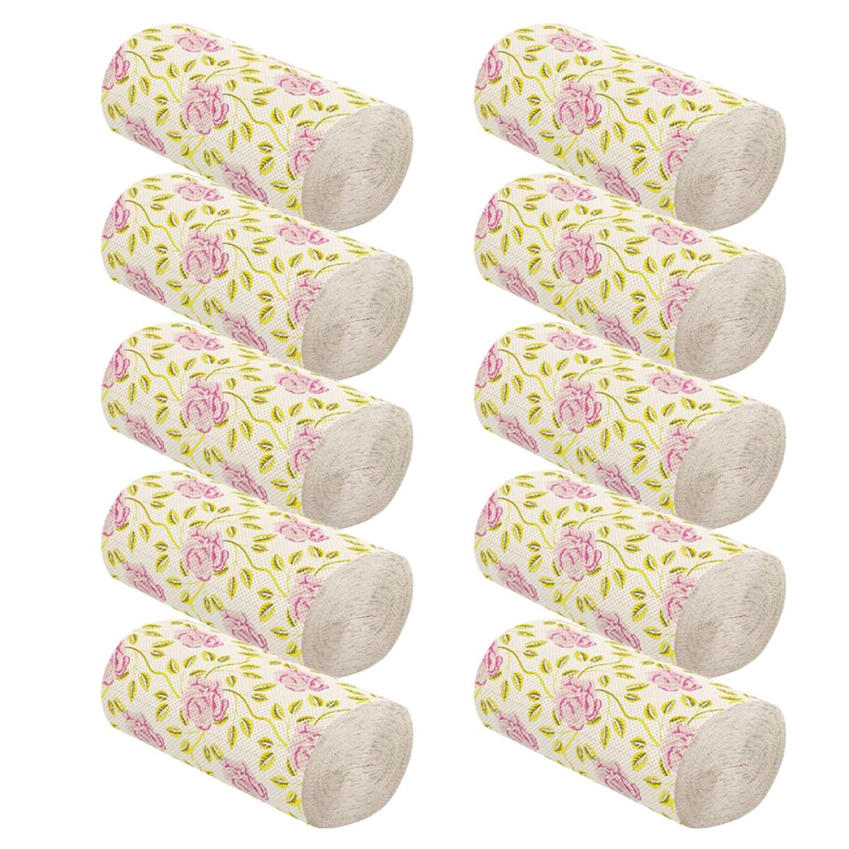ORFOFE Carta Igienica Commerciale in Polpa di Bambù 10 Pezzi con Stampa Decorativa di Rose, Design Elegante, Pratica e Multifunzionale per Bagno e Ufficio