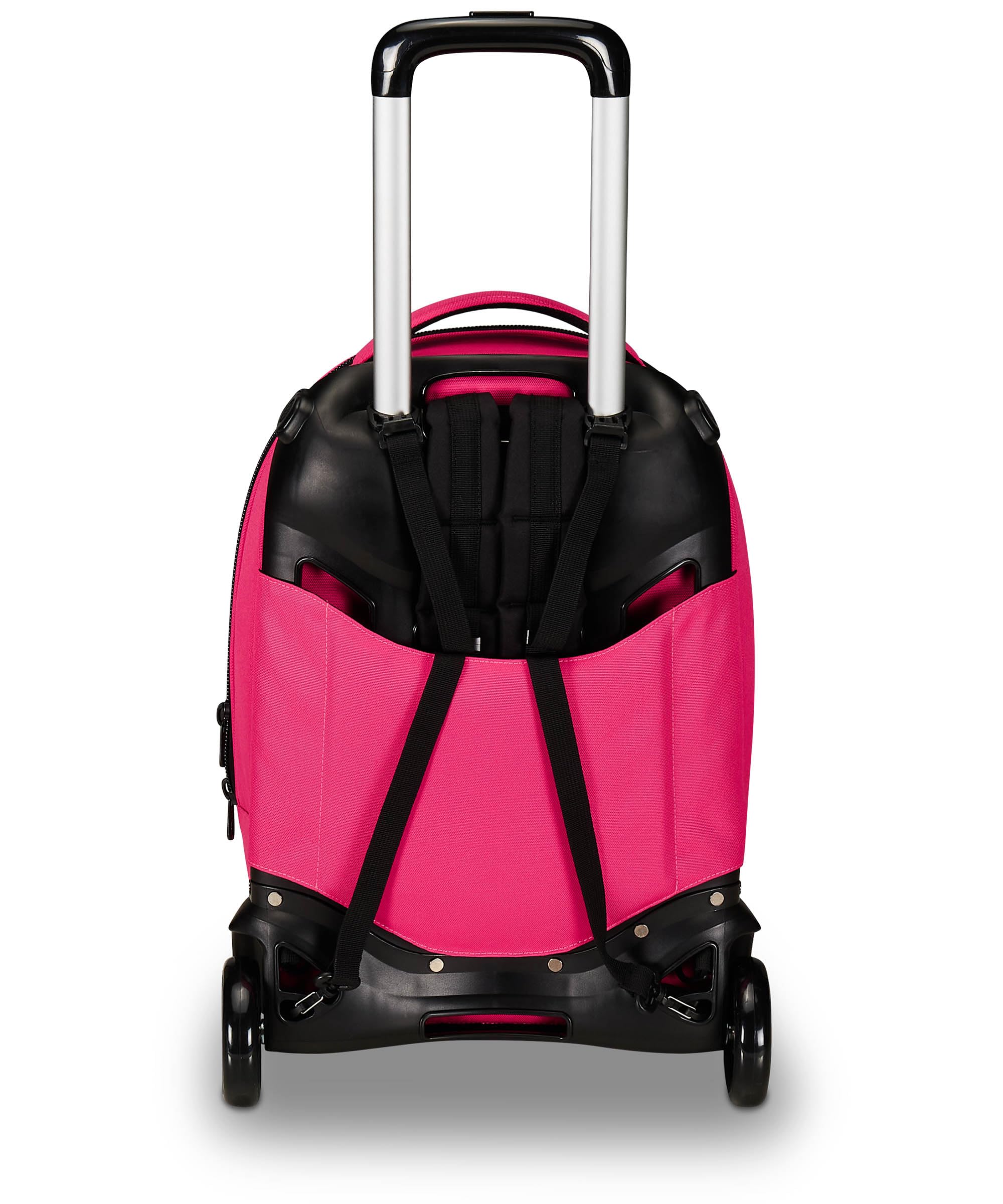 Invicta Trolley Scuola New Tech Solid Rosa, 3 in 1, Zaino con Carrello Sganciabile, Multi Tasche, Maxi Capacità, Ragazzi
