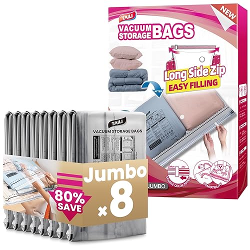 TAILI 8 Pack Vacuum Storage Bags, Jumbo Size 39x28 inch,