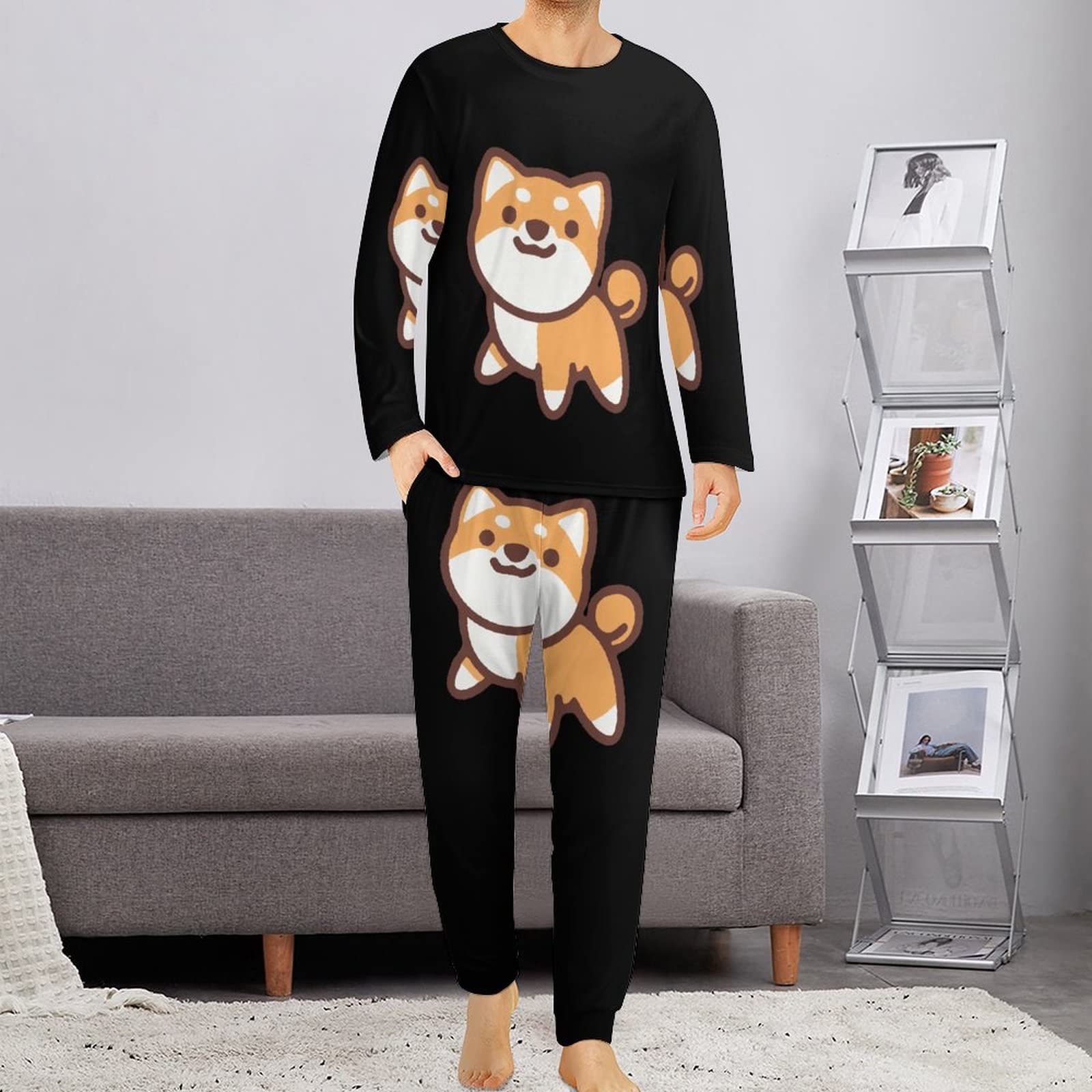 Amazon.co.jp: パジャマ メンズ かわいい 柴犬 犬柄 ルームウェア 長袖 